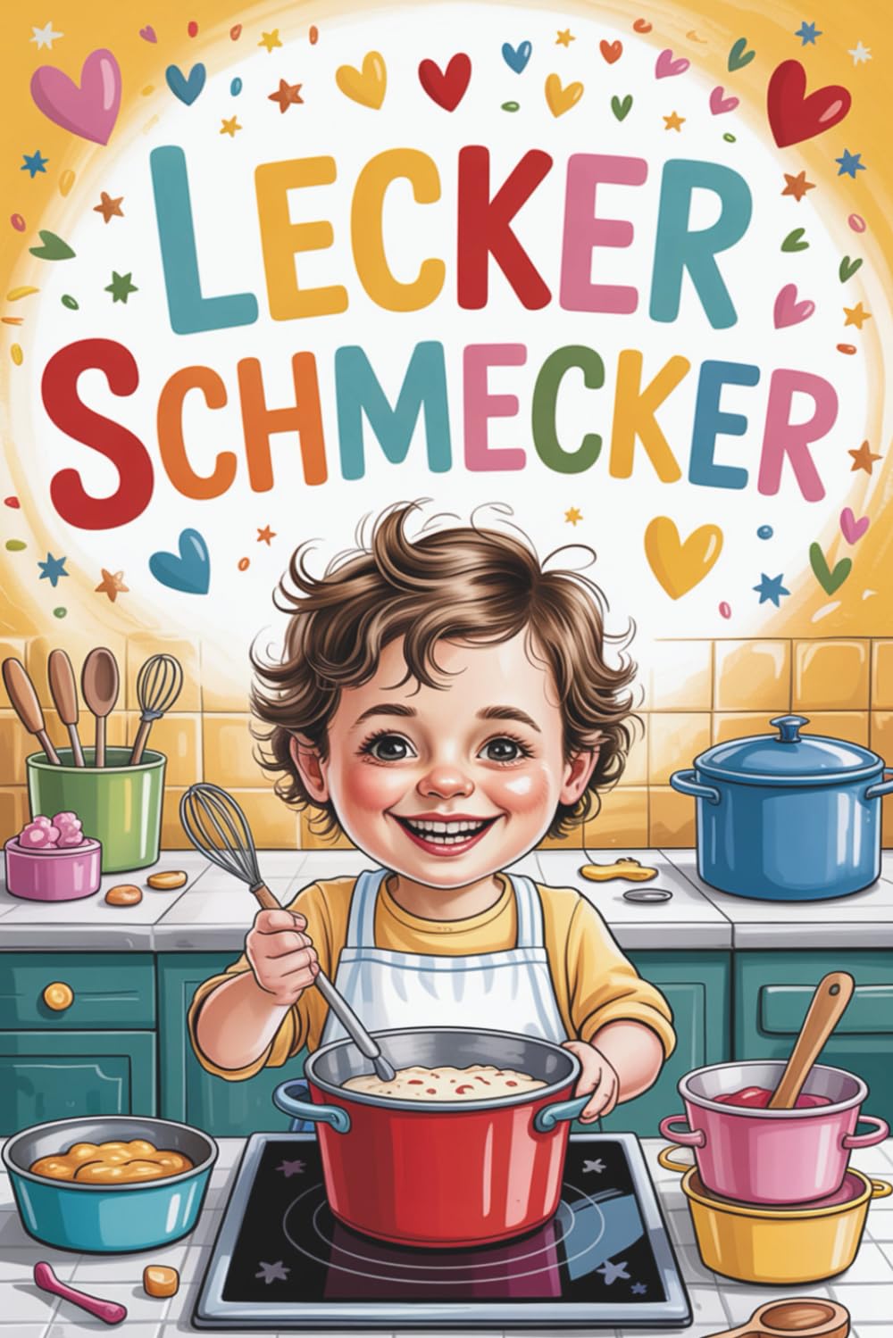 Lecker schmecker. Kinder kochen – Kreatives Malbuch rund ums Backen, Kochen und gesunde Ernährung für Kinder & Senioren: 71 liebevoll illustrierte ... – 145 Seiten Malspaß, jede zweite Seite frei
