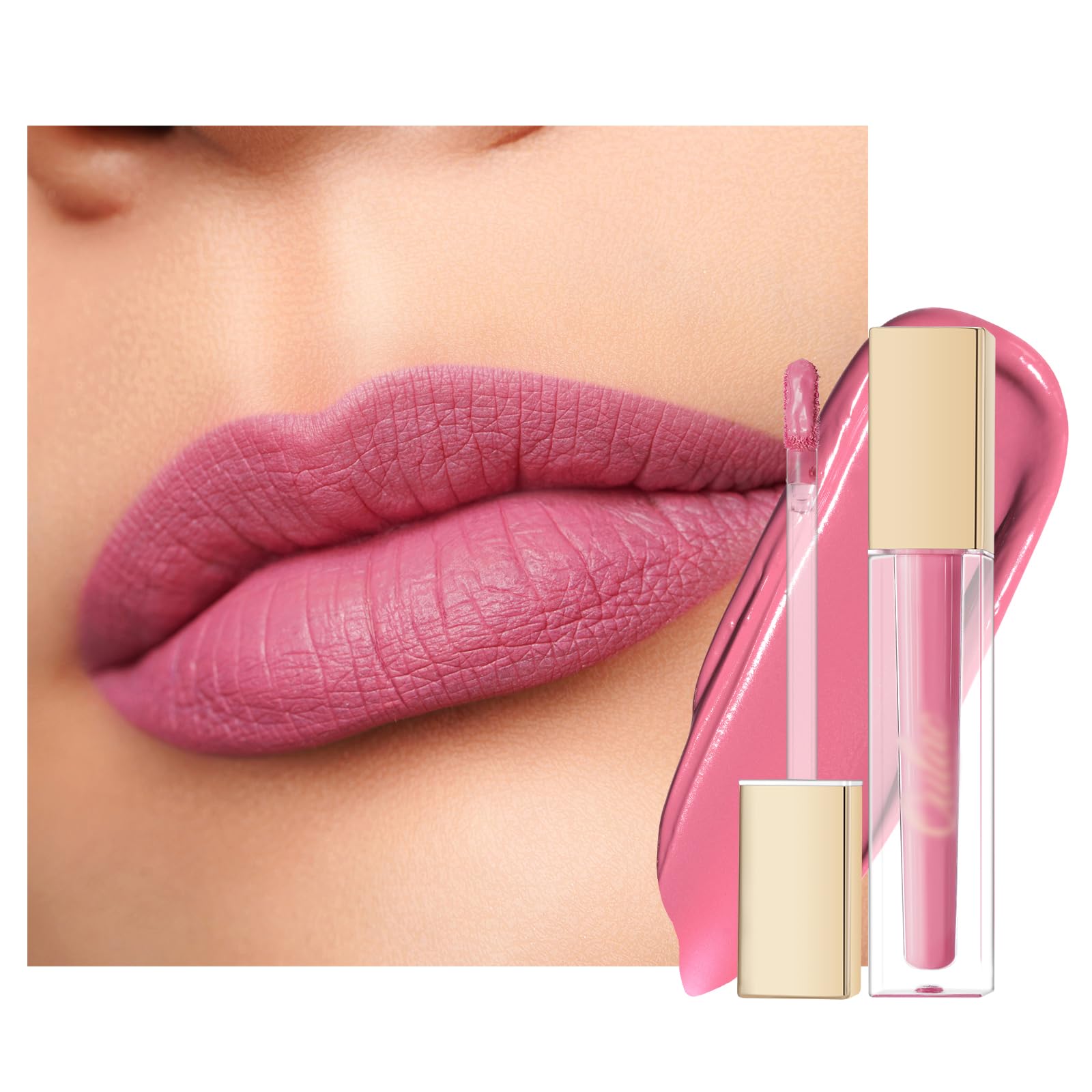 Oulac Matte Liquid Dark Red Lipstick for Women, Long Lasting Lip Stain, Waterproof Highly Pigmented Creamy Formula Lipstick with Vitamin E, Vegan, 4.5ml (M18) — view 37