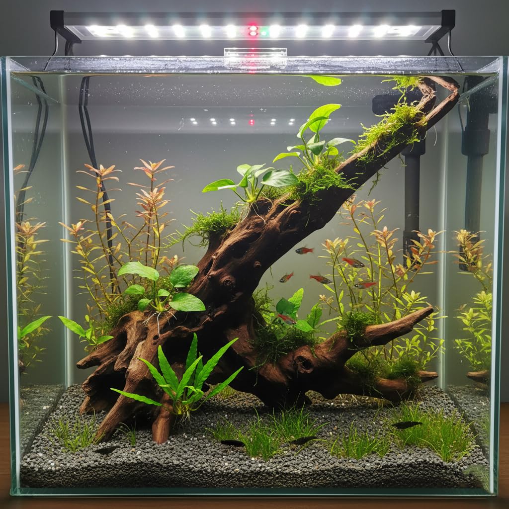 Emours TM - Decorazione per acquario, in legno di derivazione (M/L (20,3-27,9 cm di lunghezza)