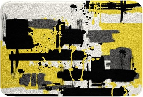 Miniatura 16 de Feelyou Tapetes de baño de arte abstracto moderno para baño, 20 x 32 pulgadas, decoración artística, alfombras de baño, ultra suaves, retro,