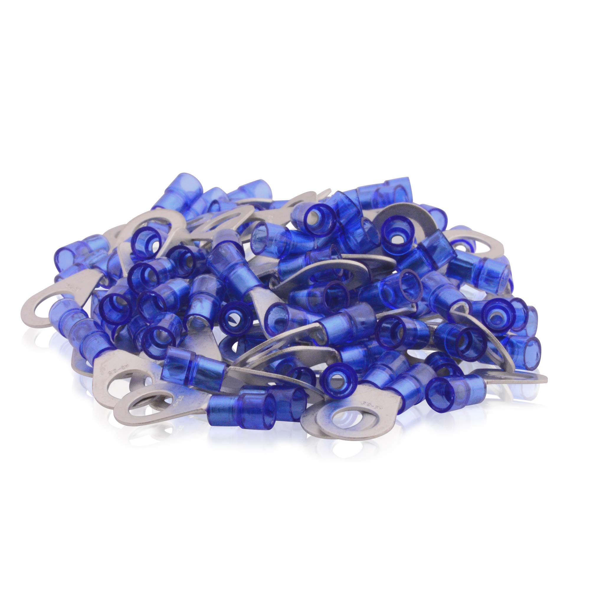 Ring-Kabelschuh Quetschkabelschuh isoliert Blau, 1-2,5qmm, Loch M8 Kupfer galvanisch verzinnt, 1000 Stück
