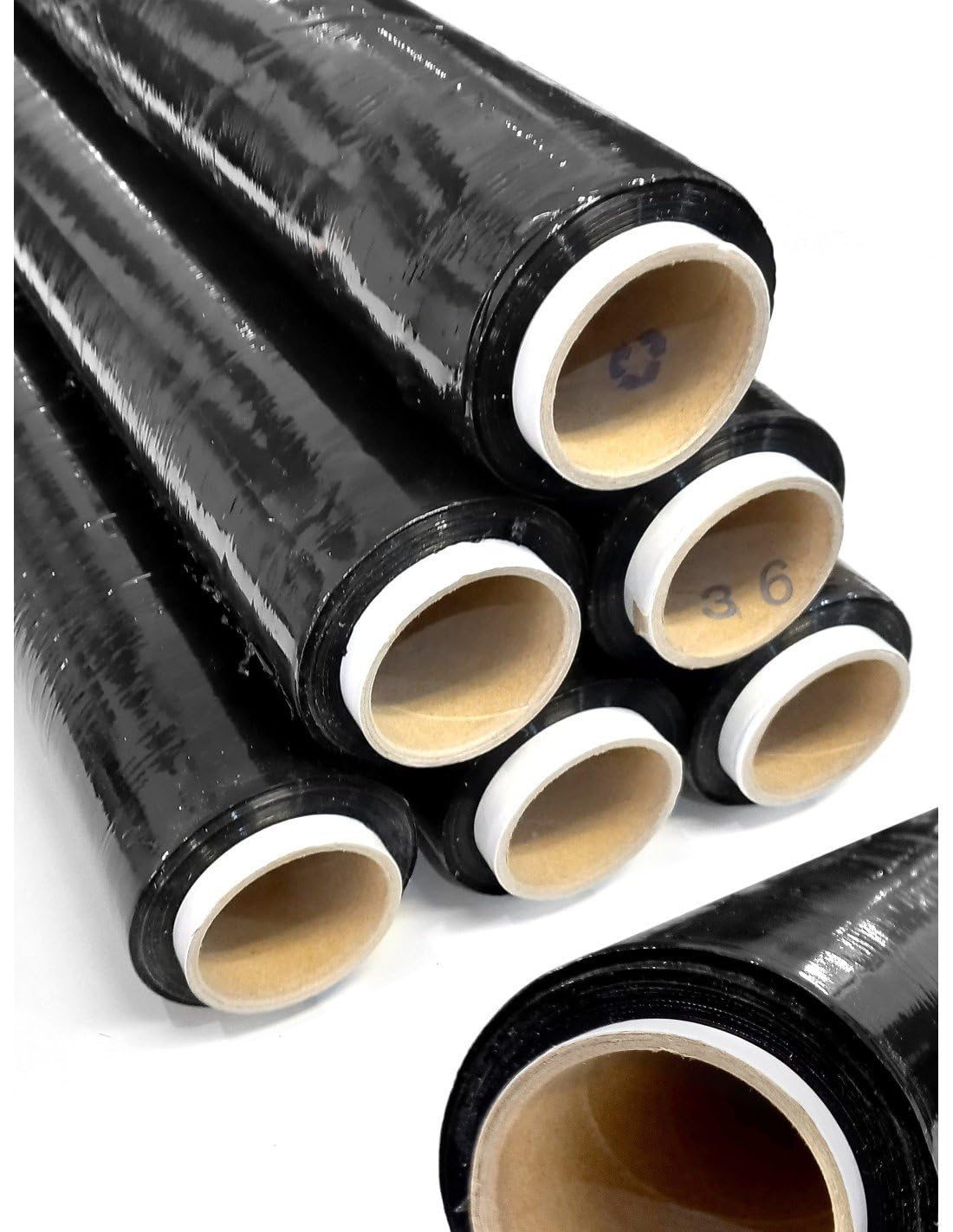 JARDIN202 - Film para Embalar Industrial, Manual, Mudanzas y Envios | Retractil | Negro | 50cm x 200 Metros | Pack 6 Rollos