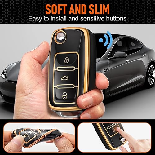 Miniatura 2 de Toykee Funda para llavero Volkswagen, accesorios para VW Golf Jetta Polo Bora Tiguan Touran Passat Yeti Superb MK1 2 3 4 5 6 Rapid Seat Ibiza