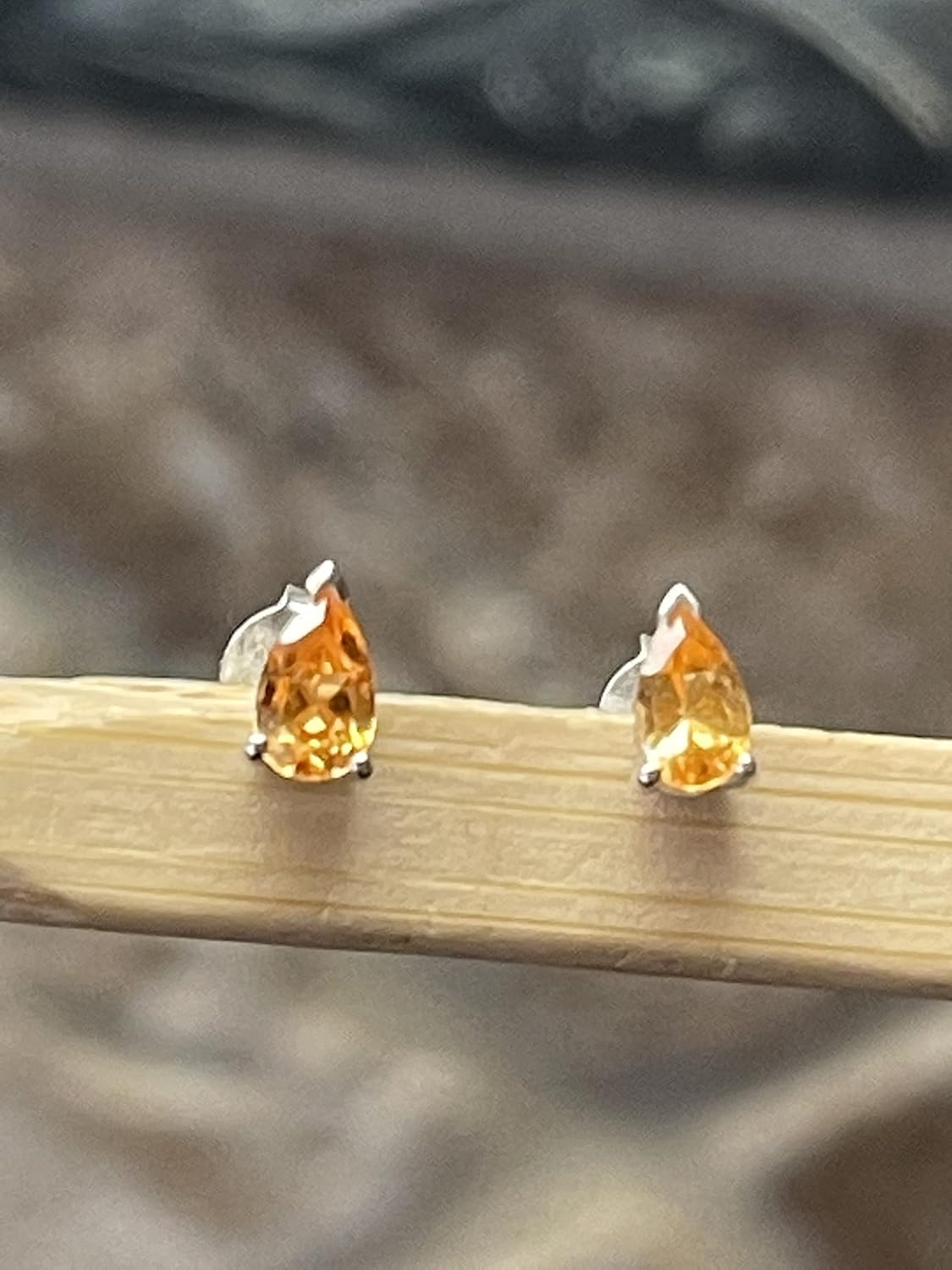 Natural Mandarin Orange Garnet 925 Solid Sterling Silver Earrings 5mm