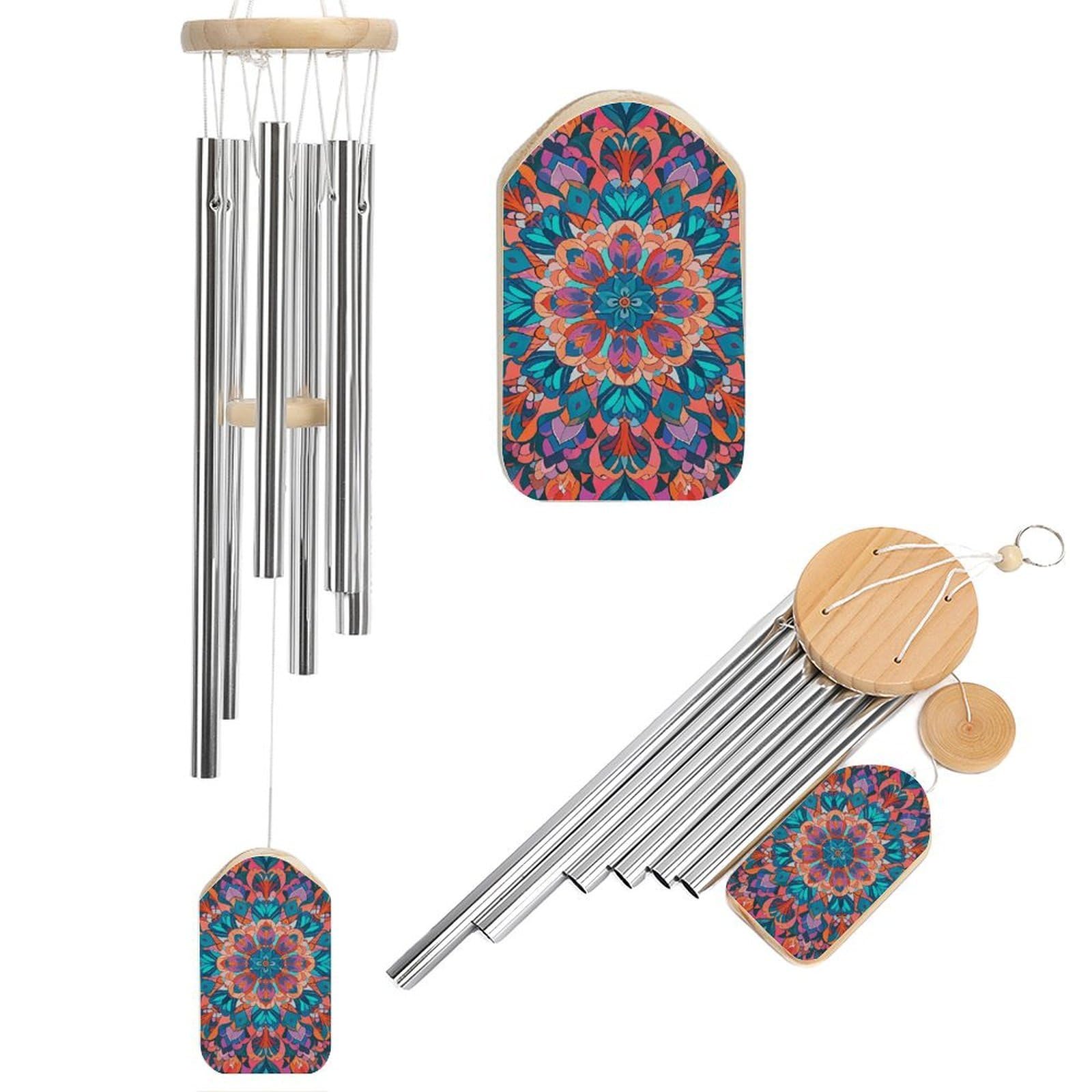 Carillon éolien cadeau de condoléances et de sympathie avec motif mandala