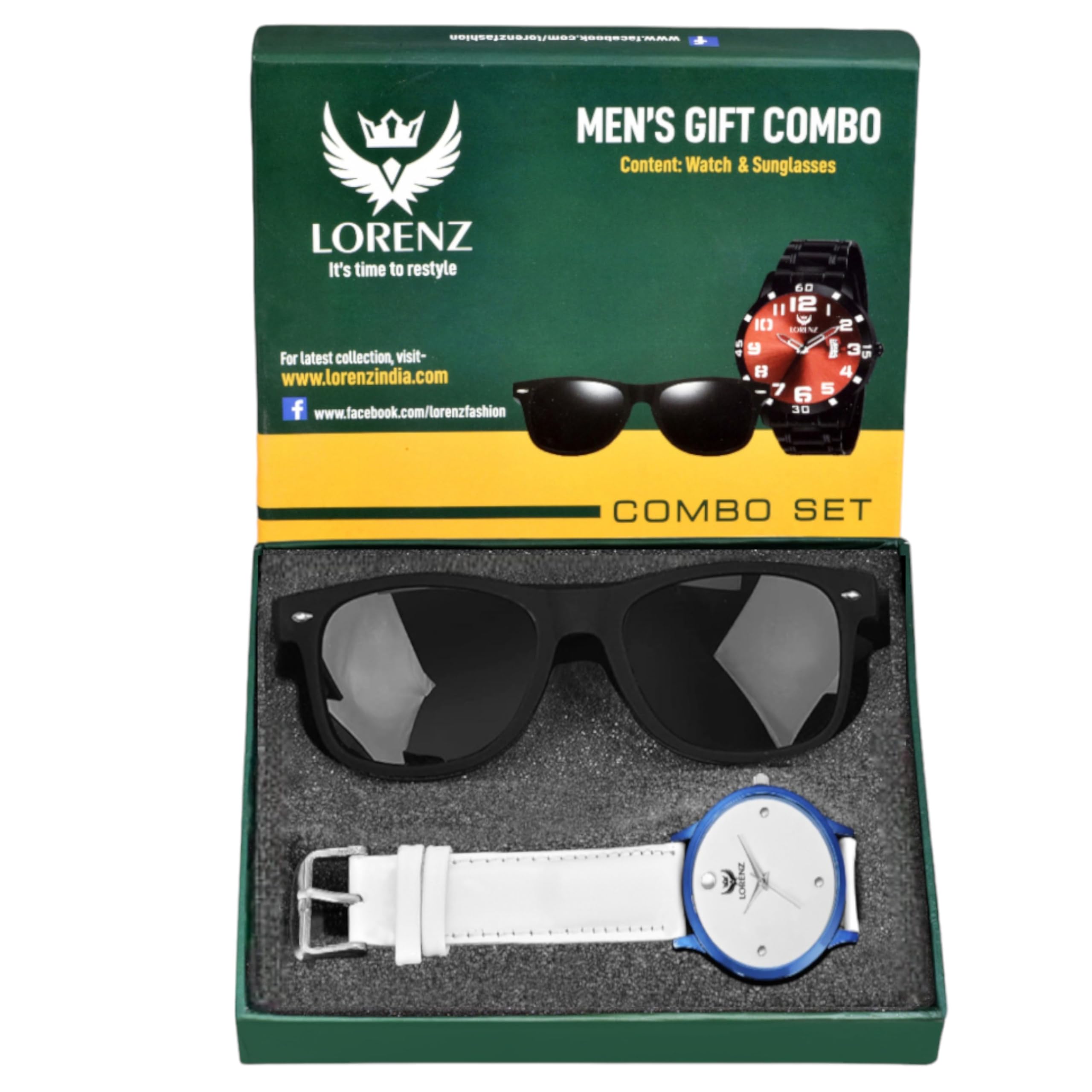 LORENZ Gift Box Combo of Mens Analogue White Dial Watch & Sunglasses | CM-3024SN-2 (B08DKZX5XC) Amazon Price History, Amazon Price Tracker
