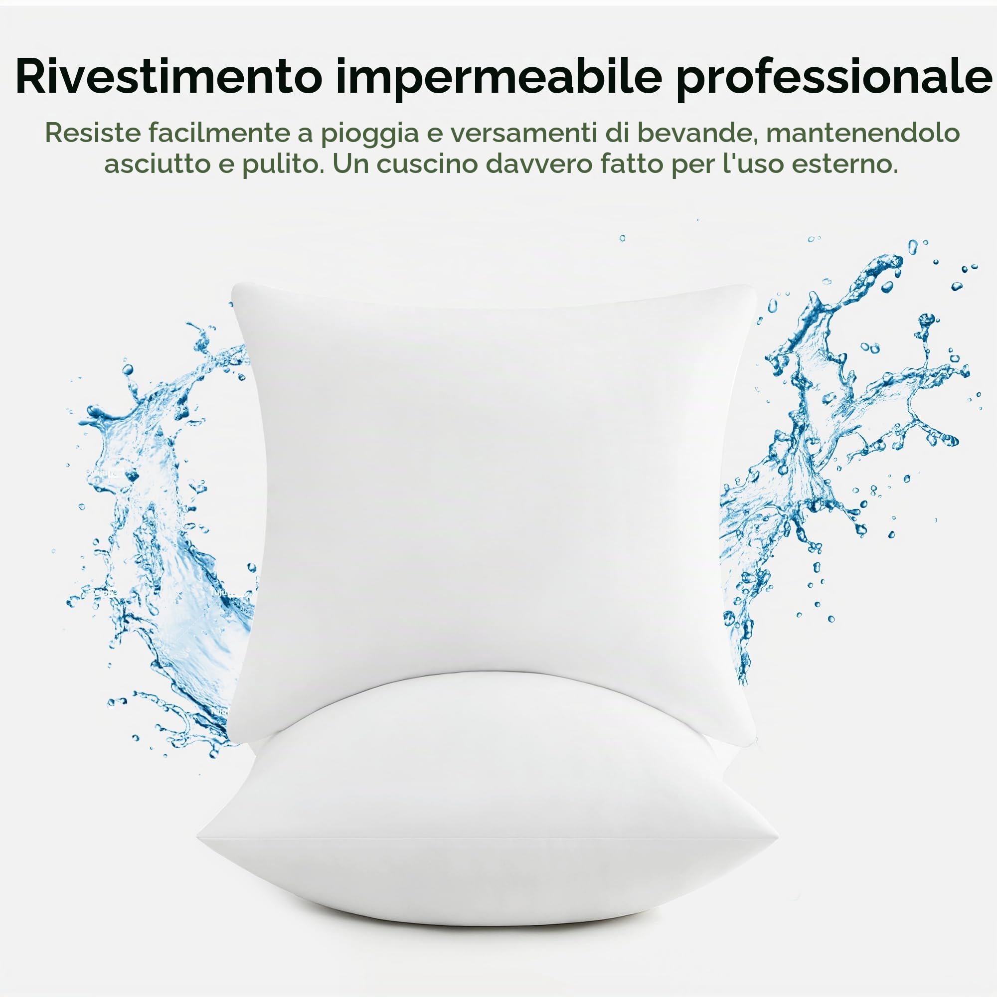 Deodar 2 Cuscini Imbottiti 50 x 50 cm, Morbidi per Interni ed Esterni | Resistenti alle intemperie, offrono un supporto morbido e confortevole per divani, sedie e cuscini da esterno