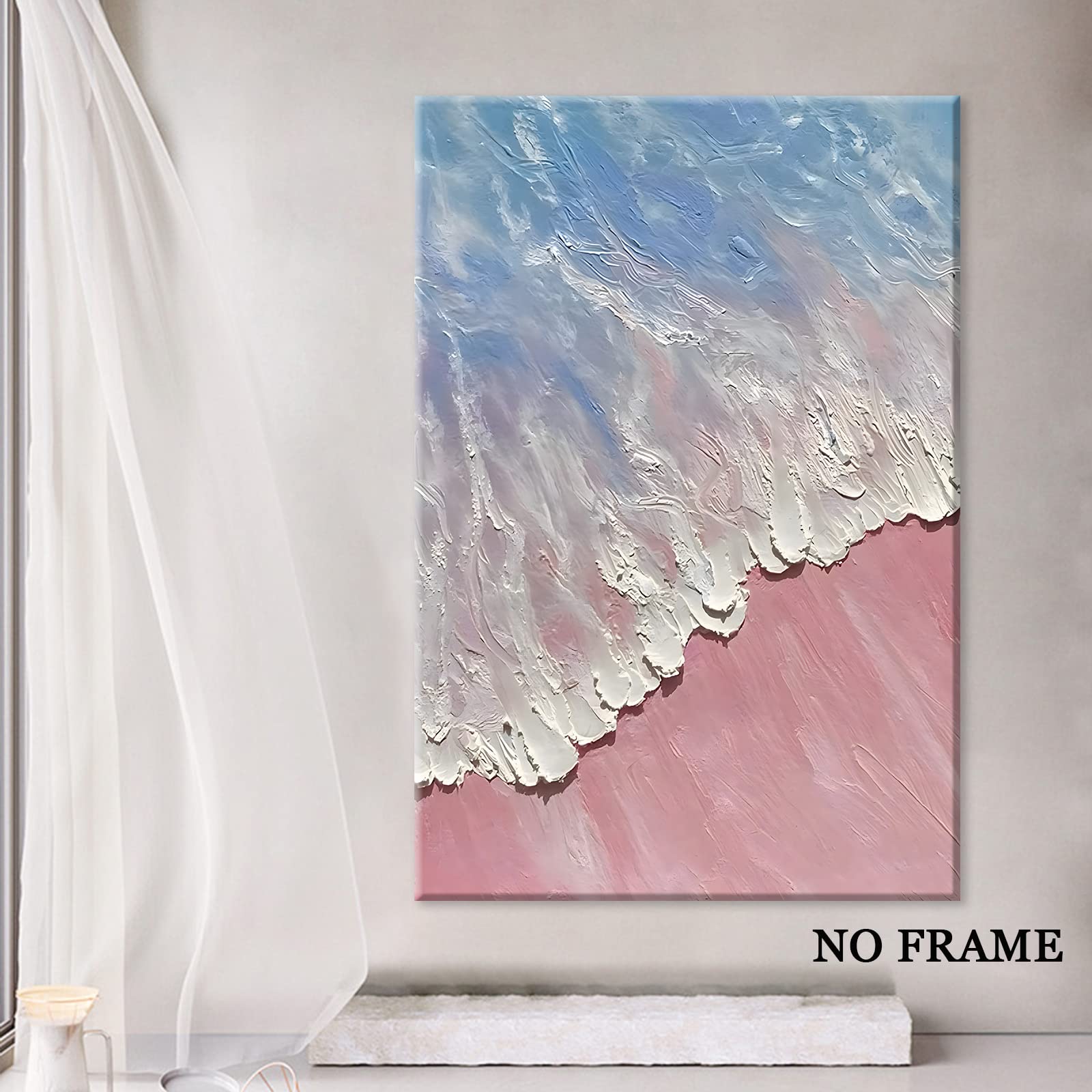 Amazon.com: Pink Beach Canvas Wall Art Abstract Blue Ocean Poster
