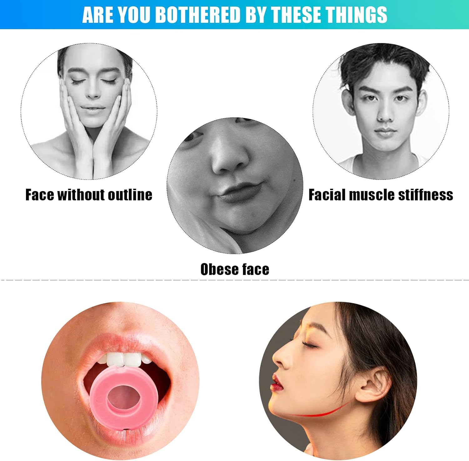 Buy 4 Pcs Jawline Exerciser for Men & Women, Powerful Silicone Jaw