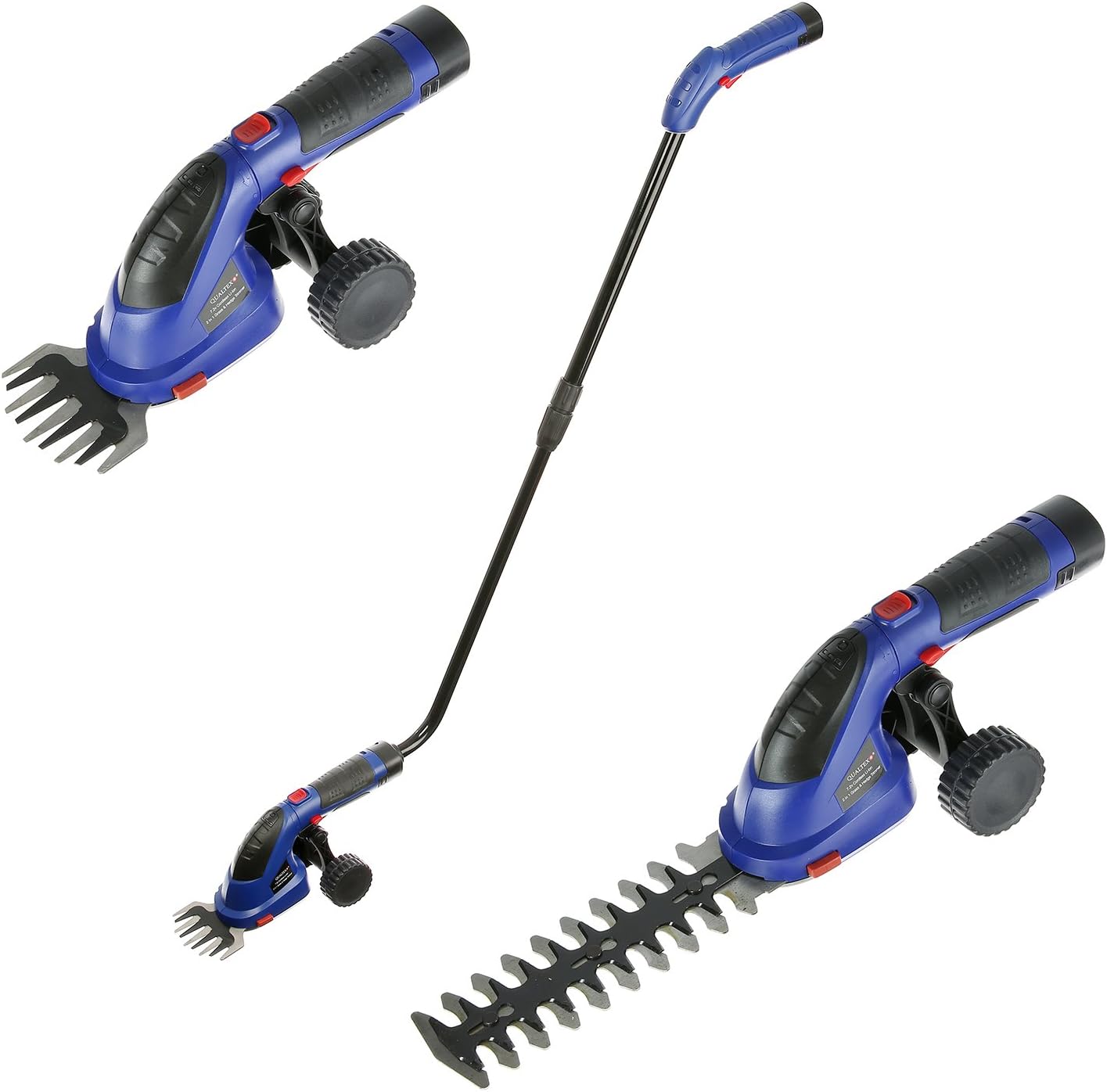 Qualtex 7.2V 2 in 1 Cordless Grass & Hedge Trimmer Cutter - Lightweight Design & Rapid Charging