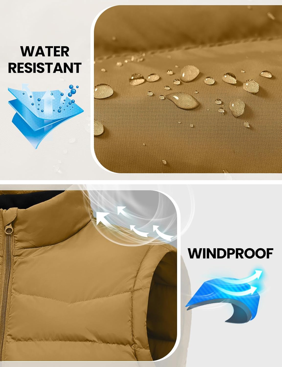 TBMPOY Men's Puffer Vest Lightweight Zip Up Sleeveless Jackets Outdoor Puffy Winter Insulated Outerwear for Running Golf - Image 3