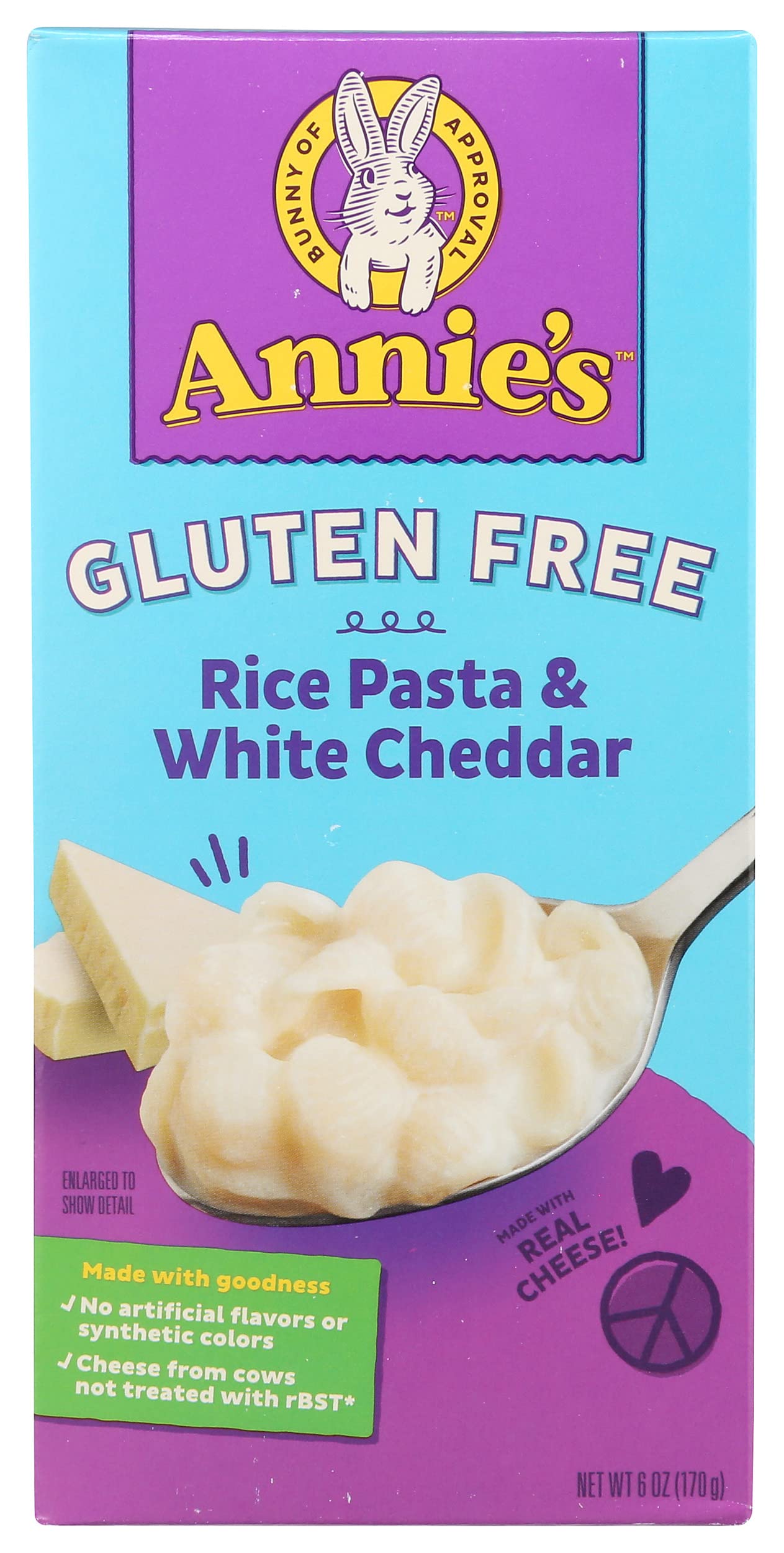 Annie's Homegrown Gluten Free Rice Pasta Shells & White Cheddar 6oz Pack of 12