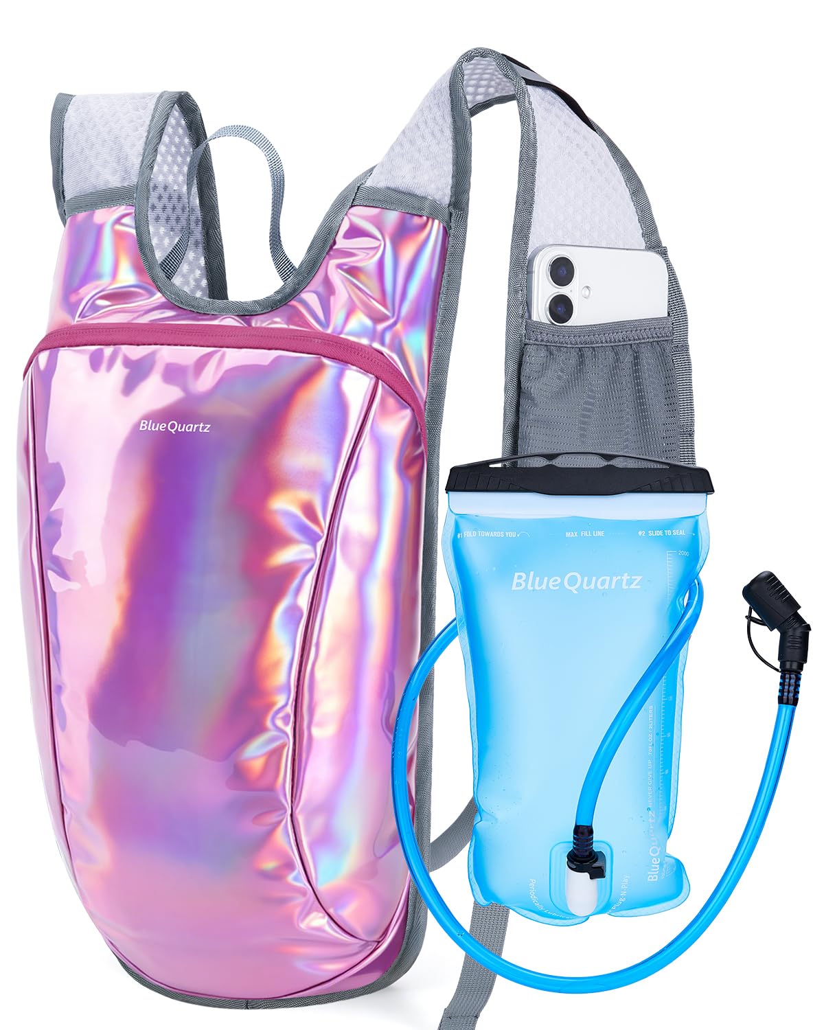 Rave Hydration Backpack, Reflective Hiking Pack with 2L Water Bladder & Phone Pocket, Hyd…