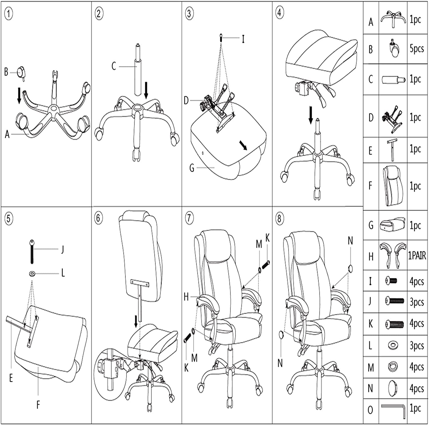 Krzesło biurowe, wygodne krzesło gamingowe, obrotowe krzesło biurowe, komputerowe, wysokie oparcie, fotel biurowy, fotel do domu, ergonomiczne (czarne)