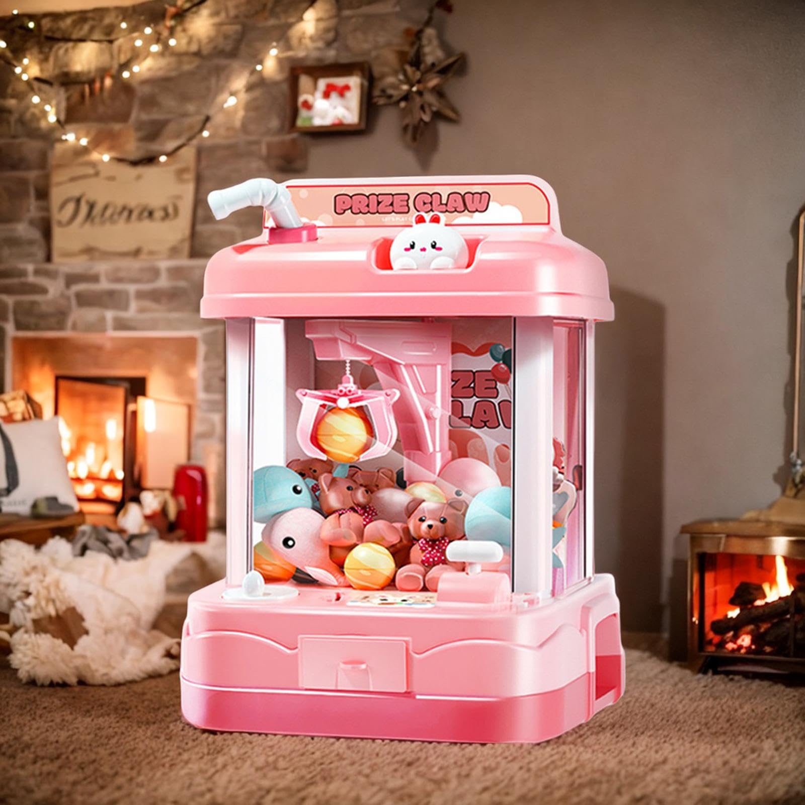 Baoblaze Macchina per Artigli Giocattolo da Tavolo Distributore di Distributore Automatico di Giocattoli Gioco di Artigli Giocattolo 60S Conto alla, Rosa