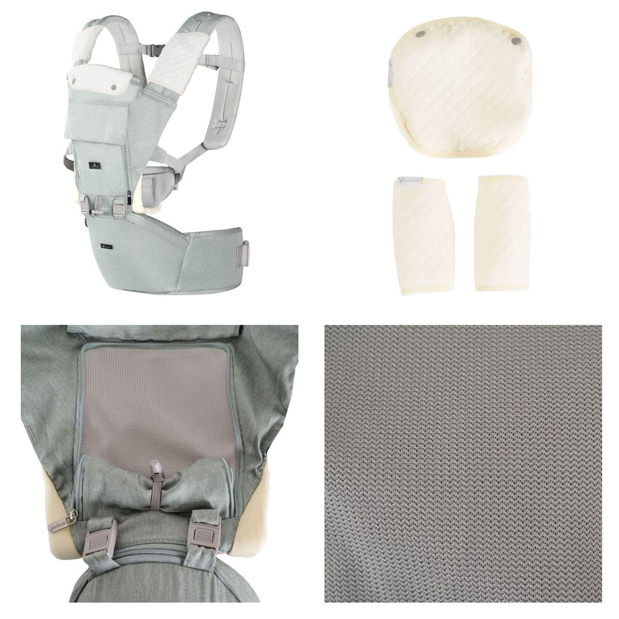 Cangaroo, Porte-bébé Ivy ventral et dorsal Ceinture réglable à partir de 5 mois, coloris:verdoyant