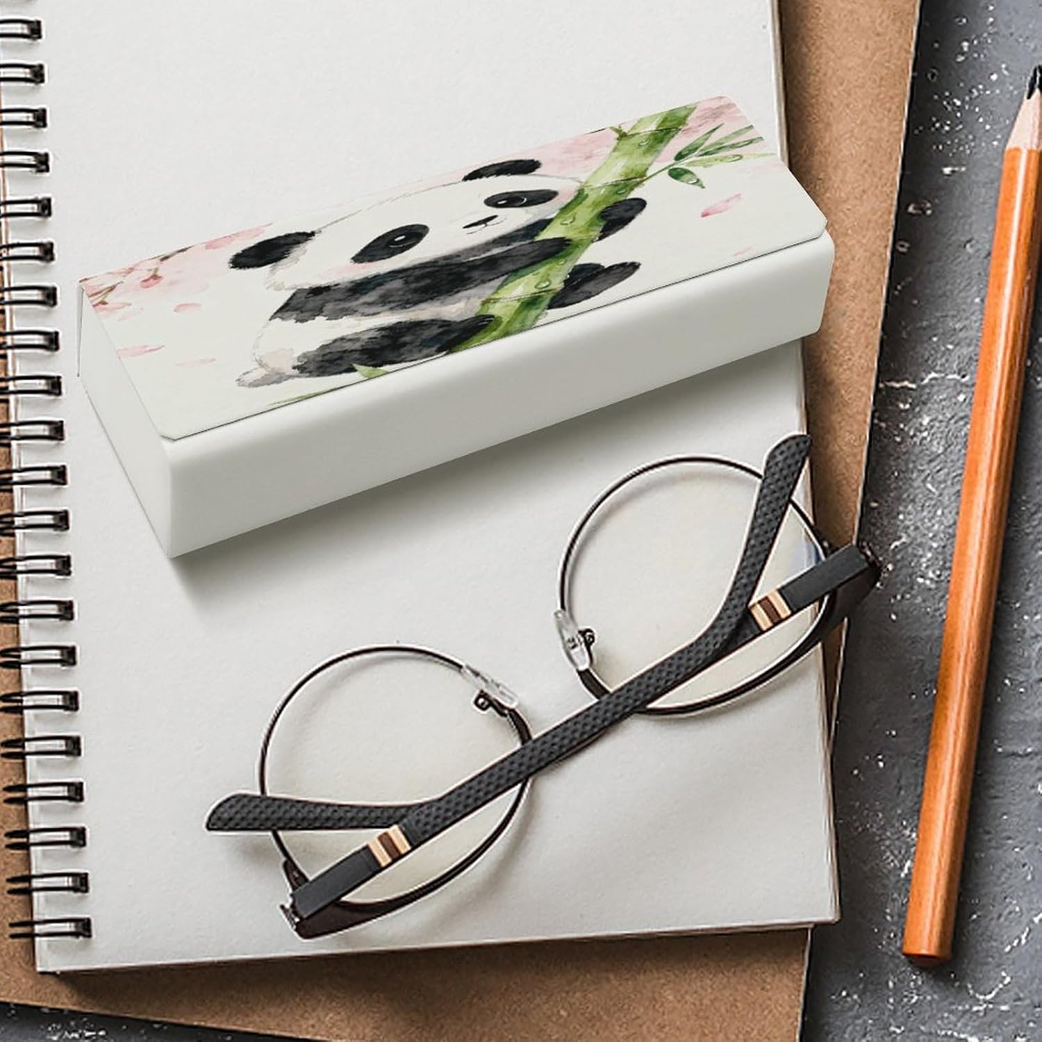 Leather Hard Shell Glasses Case, Portable Travel Sunglasses Case image 4