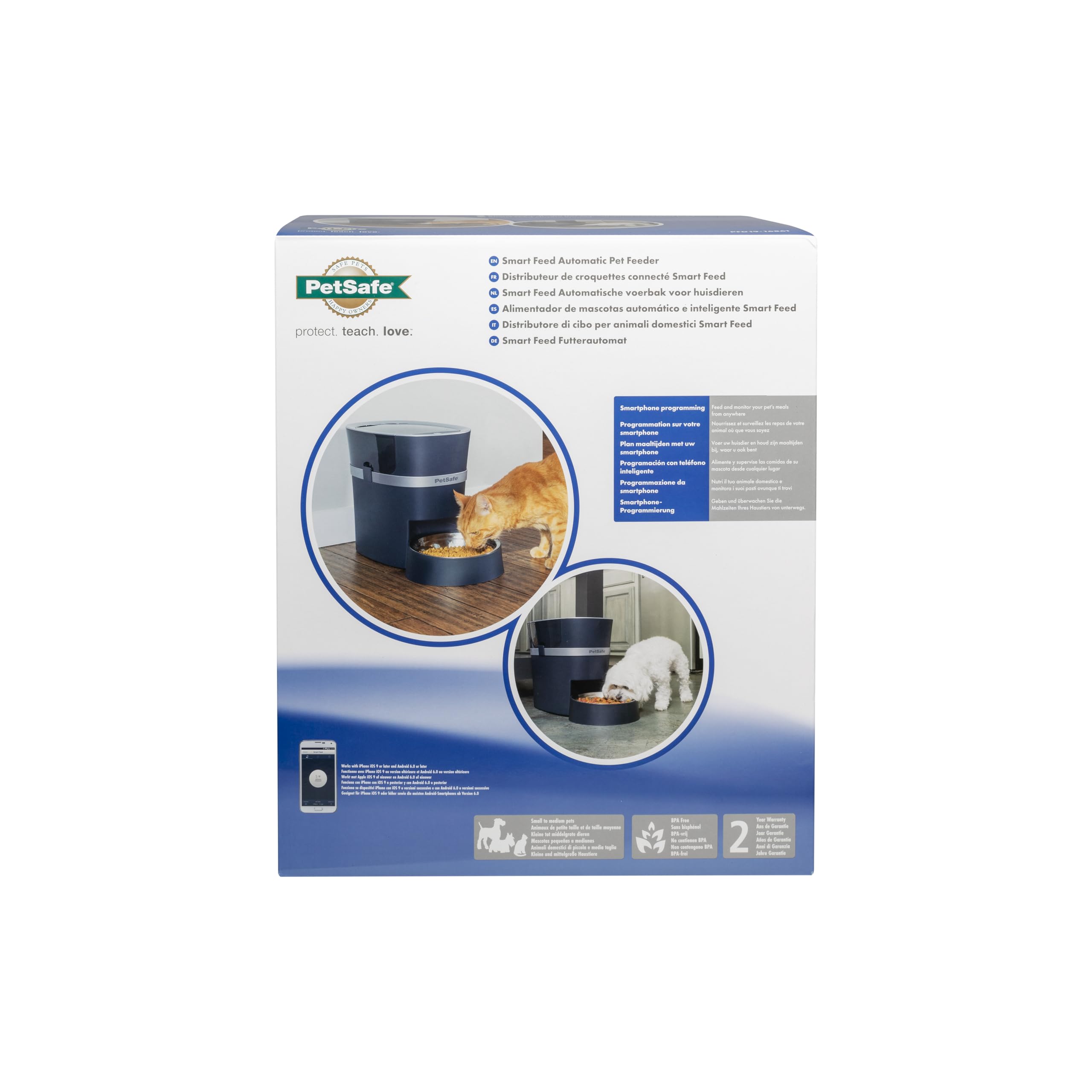 PetSafe Smart Feed Comedero Automático Wi-Fi | Programable por App, Control de Raciones, Cuenco de Acero Inoxidable