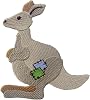 Rocking Planet Kangaroo Patch Embroidered Applique Iron On Sew On Emblem