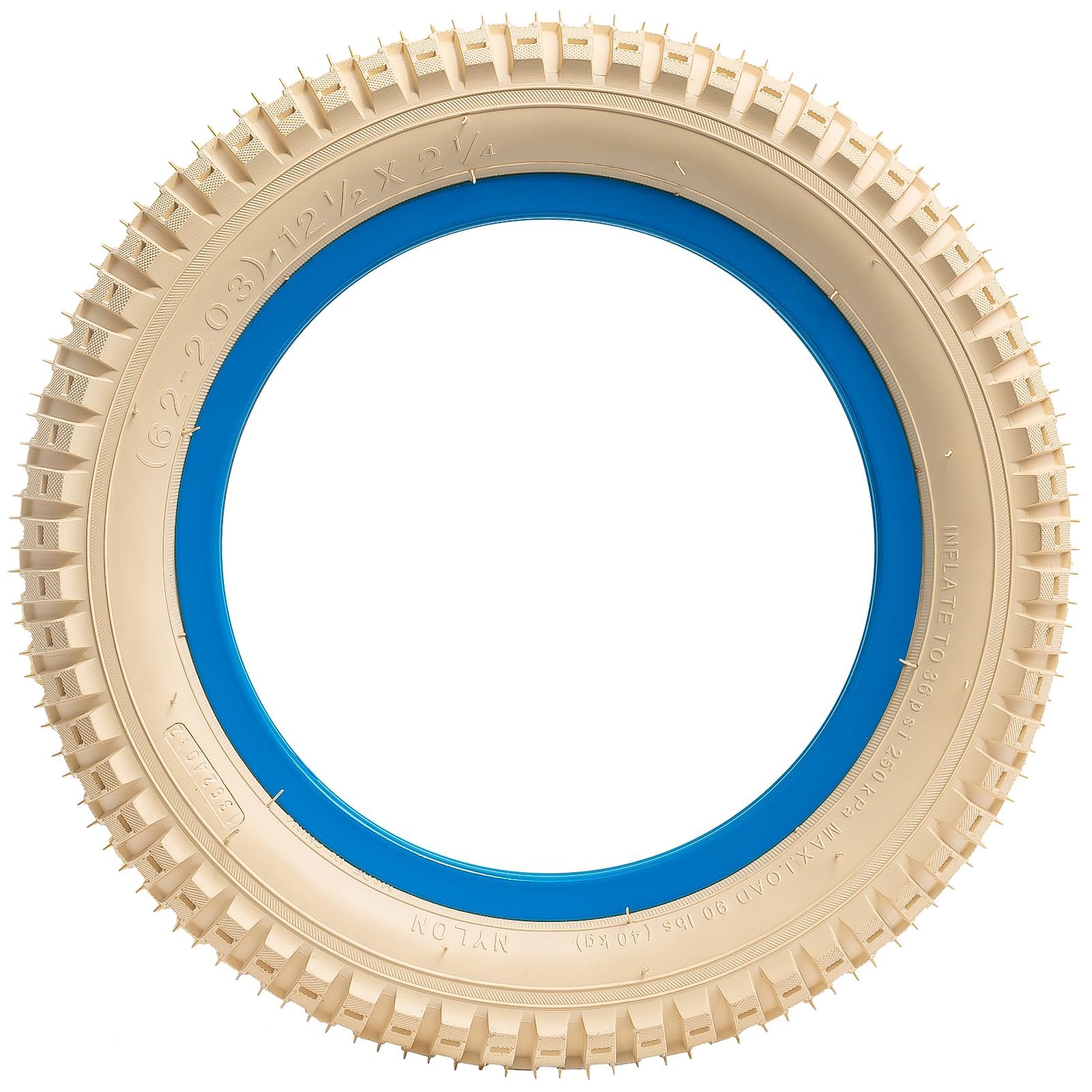 YUNSCM 2-PCS 12 ½ Beige bicicletta pneumatici 12 1/2x2 1/4 (62-203) and 12/12.5 bicicletta camera d'aria Schrader Valve Compatible with 12 ½x2 ¼ 12.5x2.25 12 1/2x2 1/4 bambino