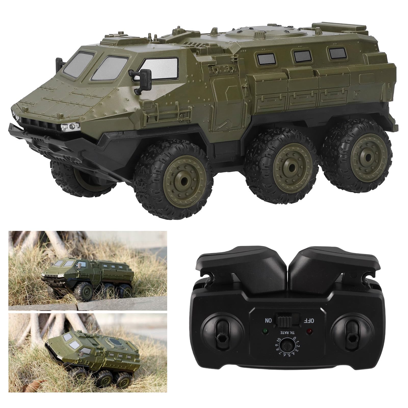 Ciężarówka Pancerna RC, 2,4 GHz Szybki Zdalnie Sterowany Samochód 6WD RC Tank 1/16 Skala Wojskowa Ciężarówka Zabawka
