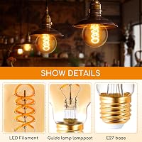 Aigostar LED E27 4W G80 Vintage Edison izzó meleg fehér 1800K 3db 4