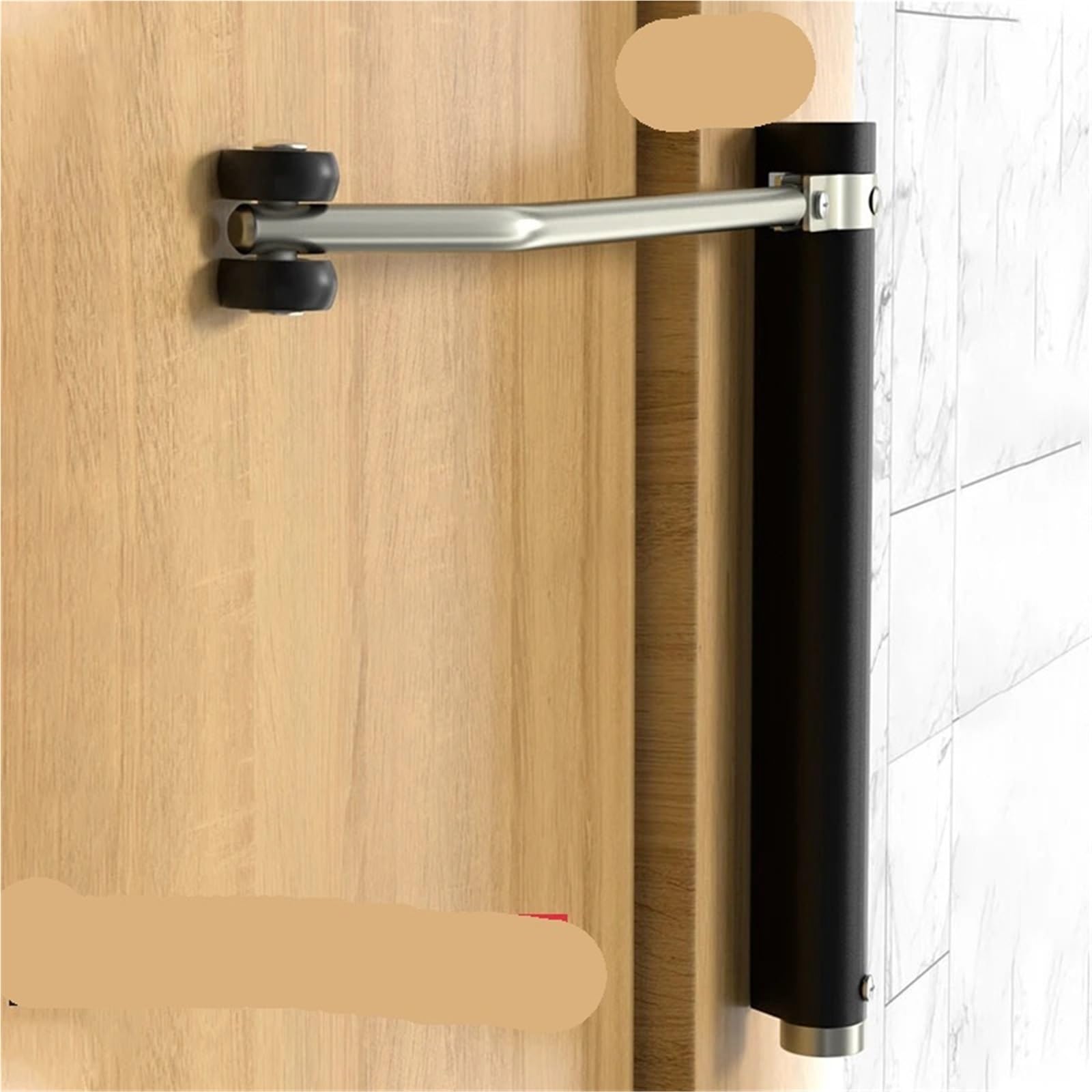 Ferme-porte automatique sans perçage doté d'un coussin de rebond doux