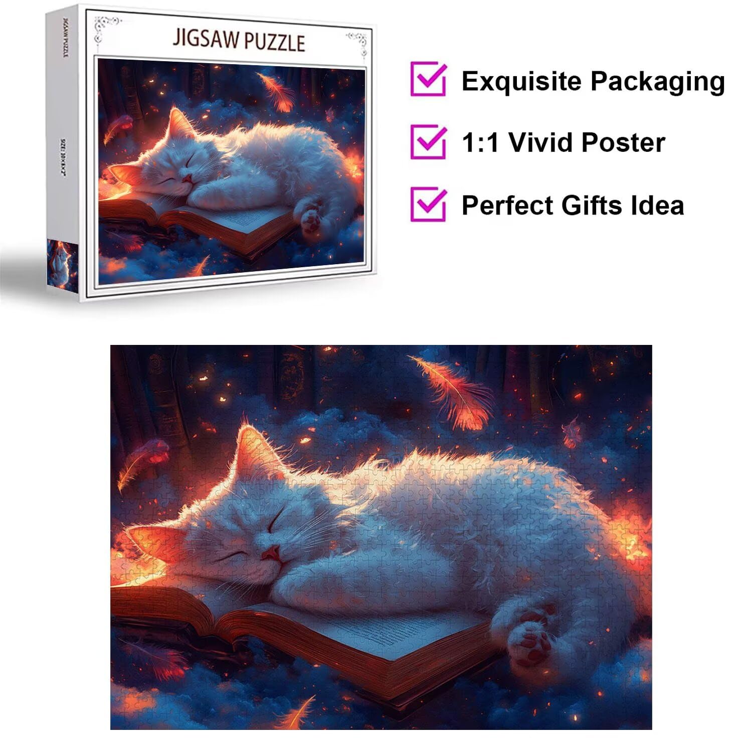 Puzzle 1314 Pieces Chats Puzzle 3D, Adultes Classique Puzzles, n-506