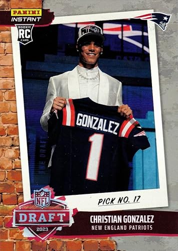 2023 Panini Instant Draft Night Football #DN30 Christian Gonzalez Rookie Card Patriots - Only 722 made!
