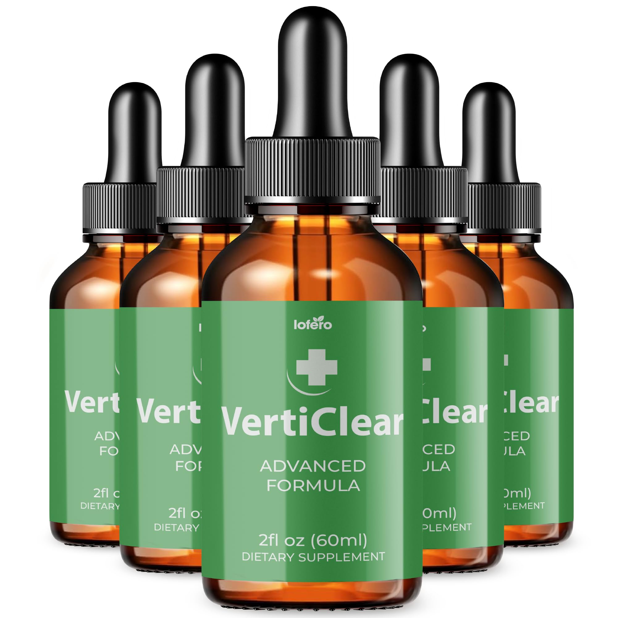 5 Pack VertiClear Drops Verti Clear Liquid Supplement Premium Formula Natural Comfort Ringing Ear Tinnitus Relief Drop Overall