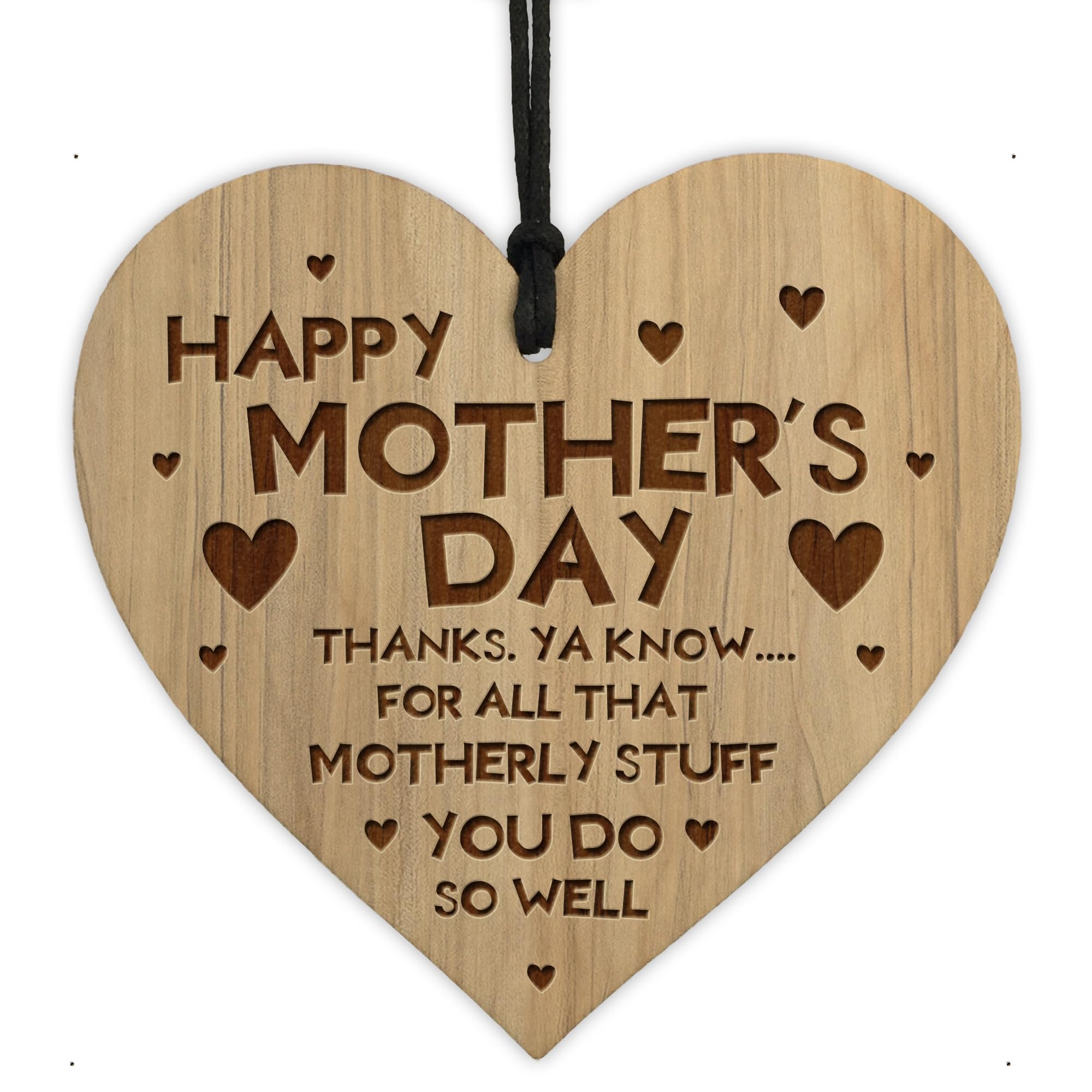 Red Ocean FUNNY Gift For Mothers Day Wood Heart Mum Gift From Daughter Son Joke Gift