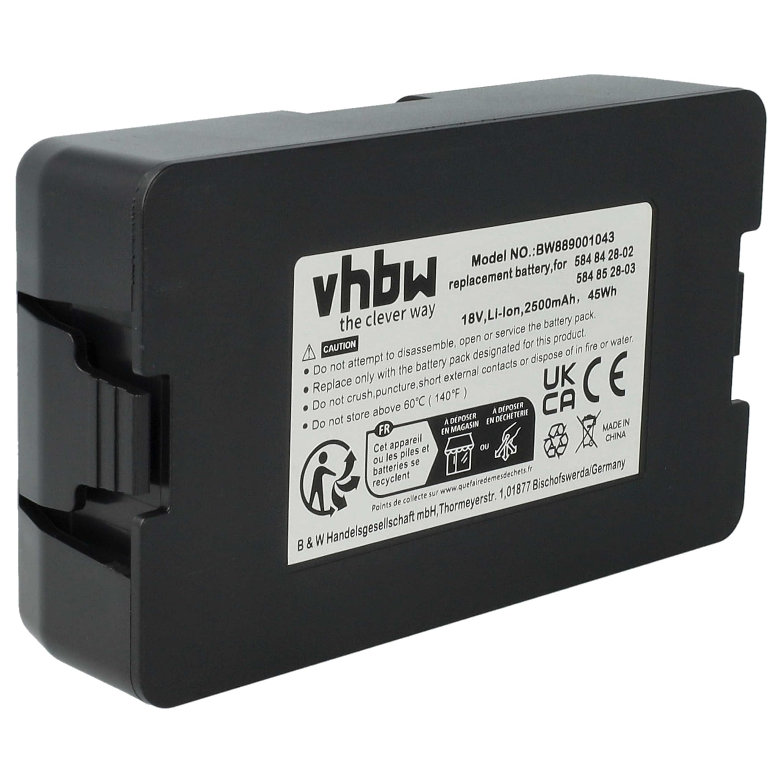 vhbw Batería Compatible con Gardena SILENO City 600m2 15010-20 Robot cortacésped 2500mAh 18V Li-Ion