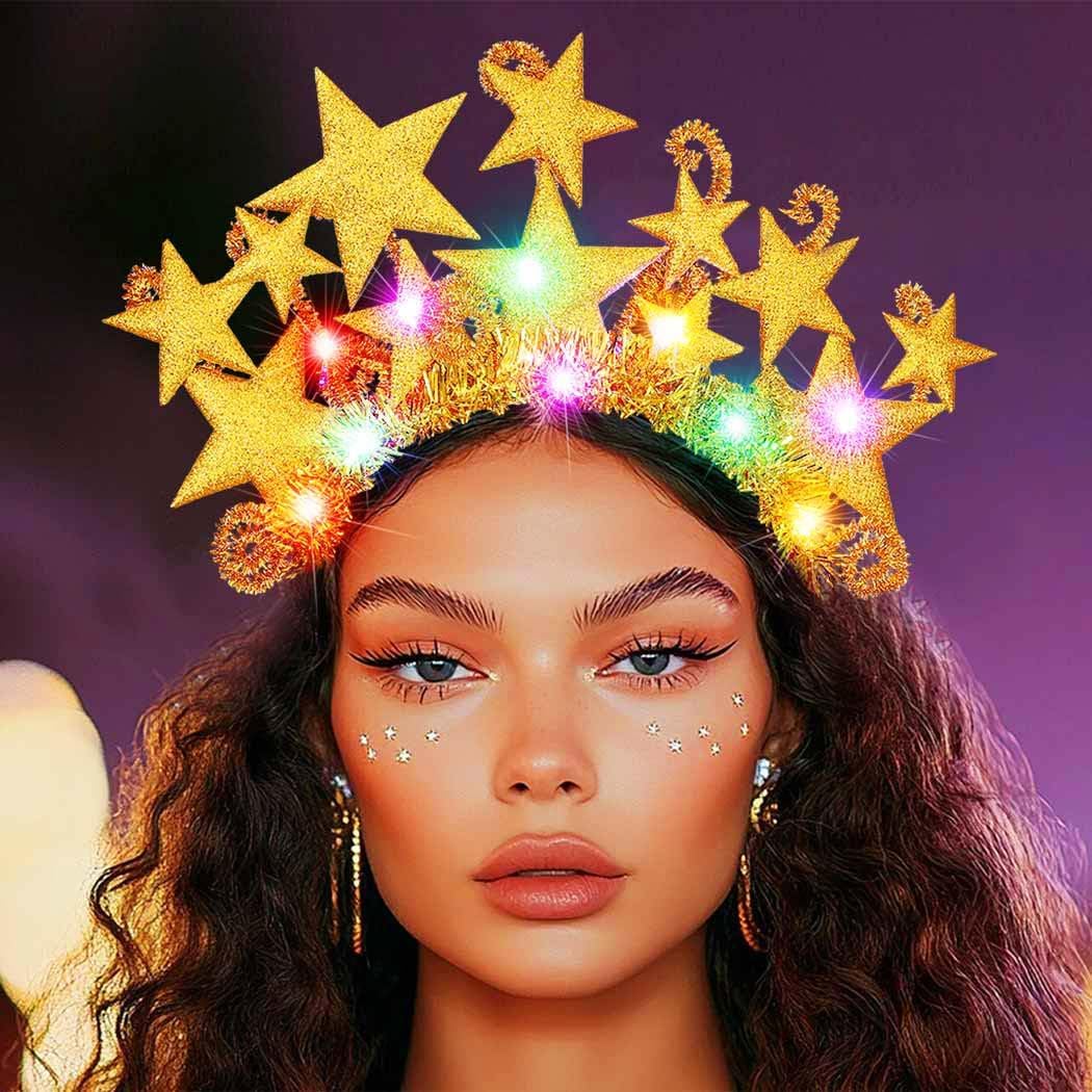 GORTIN Light up Star Headband LED Glowing Costume Headpiece Rave Hair Accessories for Women - Image 7