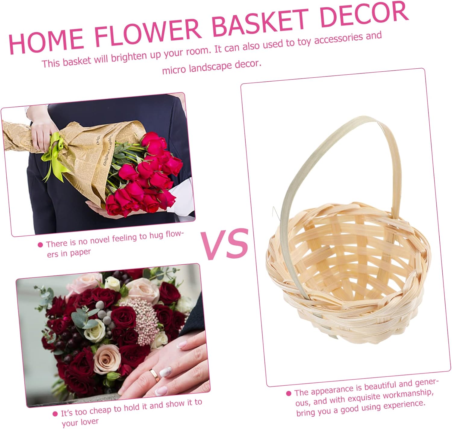 Ciieeo Mini Woven Basket 20Pcs Bamboo Handmade Flower Basket Decor image 2