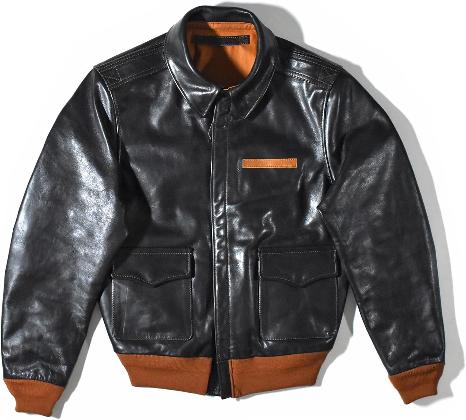 激渋デザイン✨️ A-2 フライトジャケット レザー 本革 牛革 短丈 XL