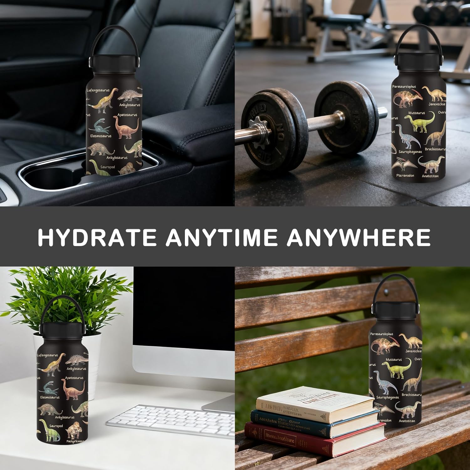 Dinosaur Gifts, 25 oz Stainless Steel Water Bottles with 2 Lids, Insulated Water Bottle with Straw, Dinosaur Cups for Travel Sports Outdoor, Birthday Christmas Gifts for Boys Dino Lovers - Image 6