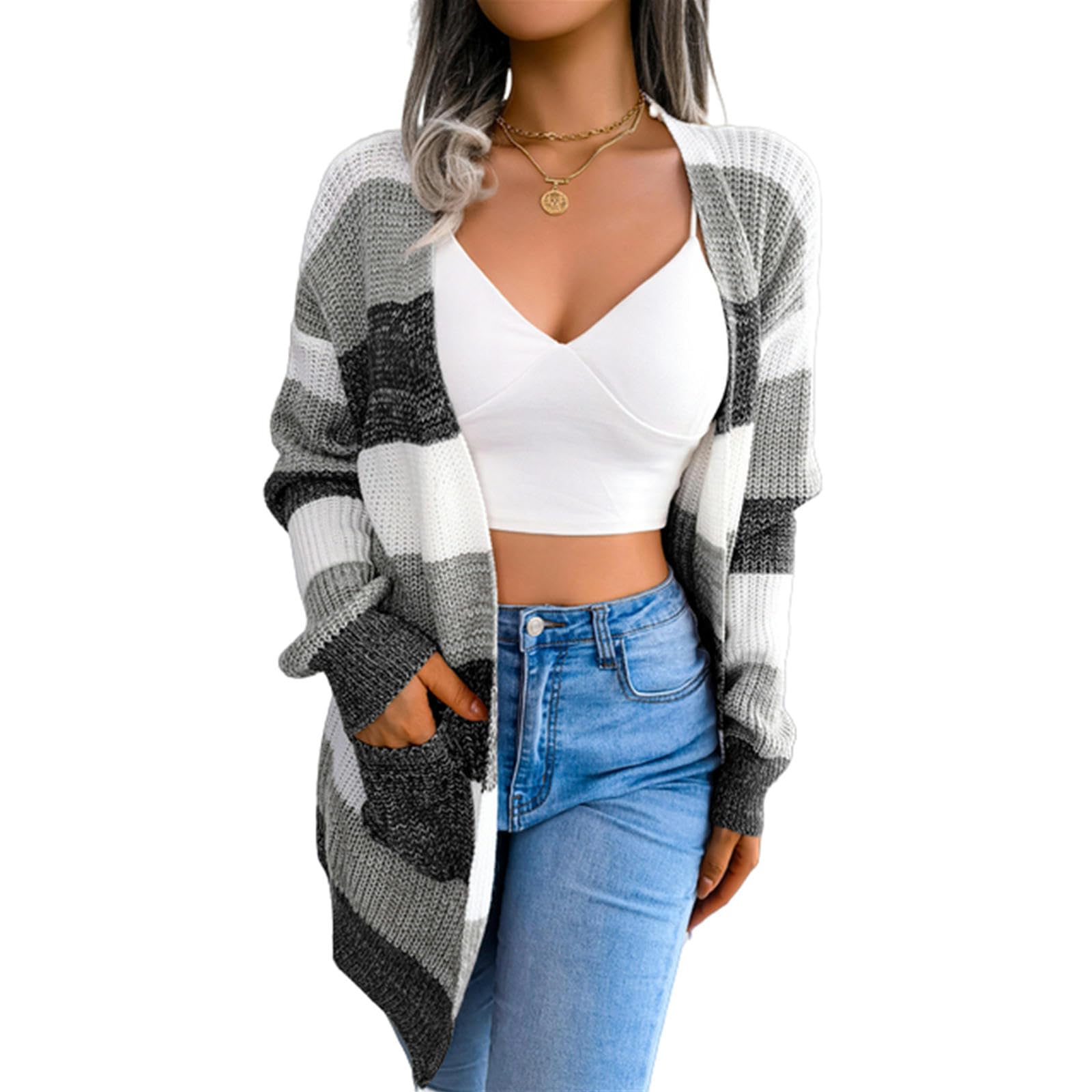 NOGRAX Cardigan Estivo Donna Donne Campiato Casuale Castiche Cadietto Carditer Miglia