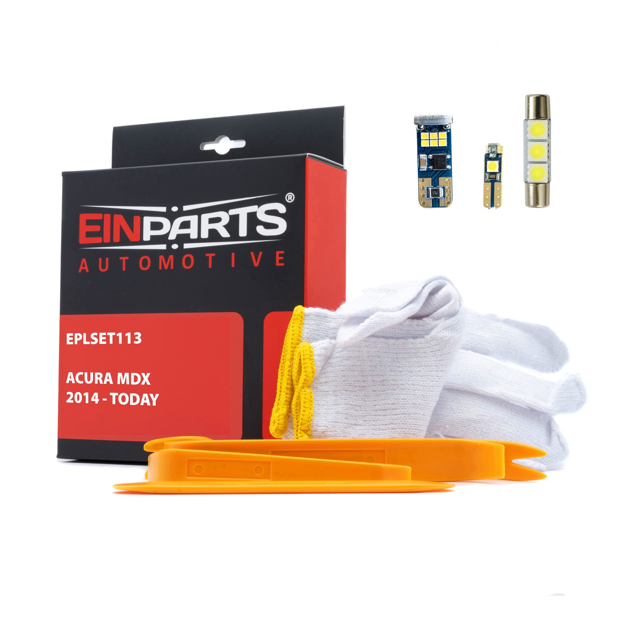 EinParts Juego de Bombillas LED para Coche, Sin errores Can-Bus, para interior de coche especifico para Acura MDX 2014-2017, 13 piezas