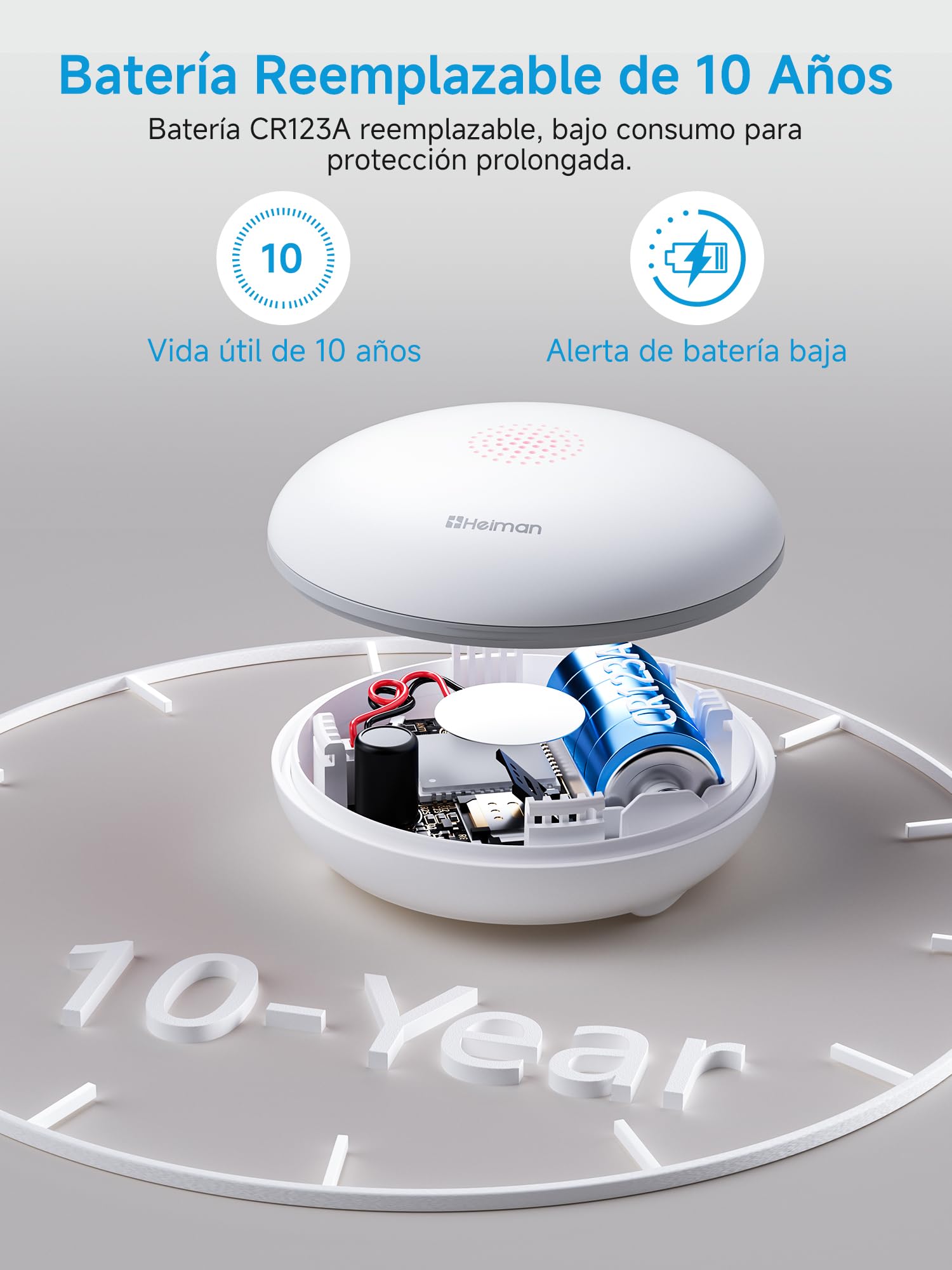 Heiman Detector de Fugas de Agua Inteligente con Gateway (Hub), Alerta App, Batería 10 Años, IP67 Impermeable, Sensor WiFi para Sótano & Cocina, Kit de Alarma de Inundación (Solo 2,4GHz)