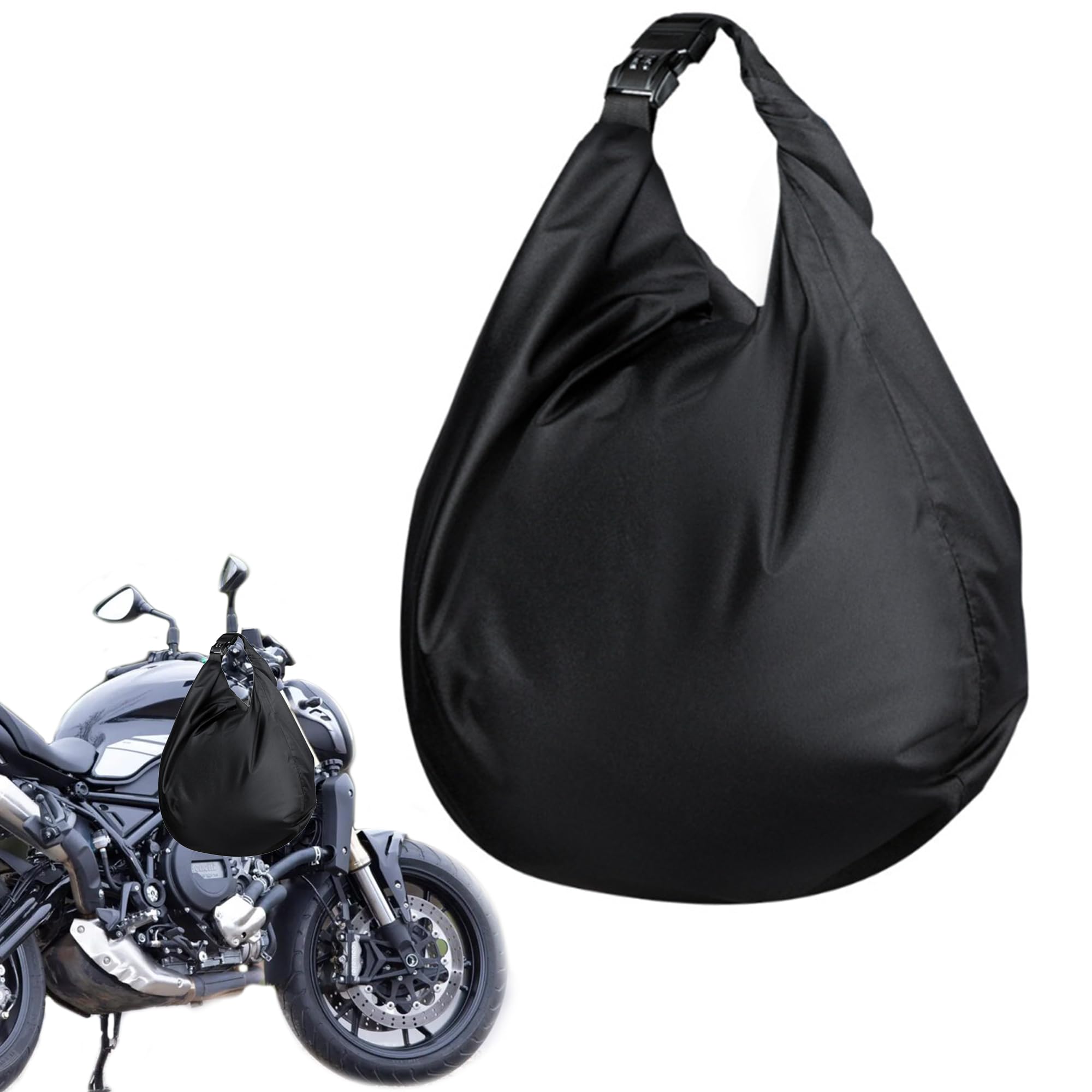 ZAHD Moto Oxford Tissu Sac Imperméable Portable Casque Double Usage Sac pour Casque de Moto Bagages Étanche Sac de Transport de Casque pour Conduire avec Une Moto pour Casque de Moto (Noir2)