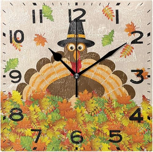 Miniatura 11 de Naanle Reloj de pared cuadrado con estampado de mapa del viejo mundo, 8 pulgadas, funciona con pilas, reloj de escritorio analógico silencioso para