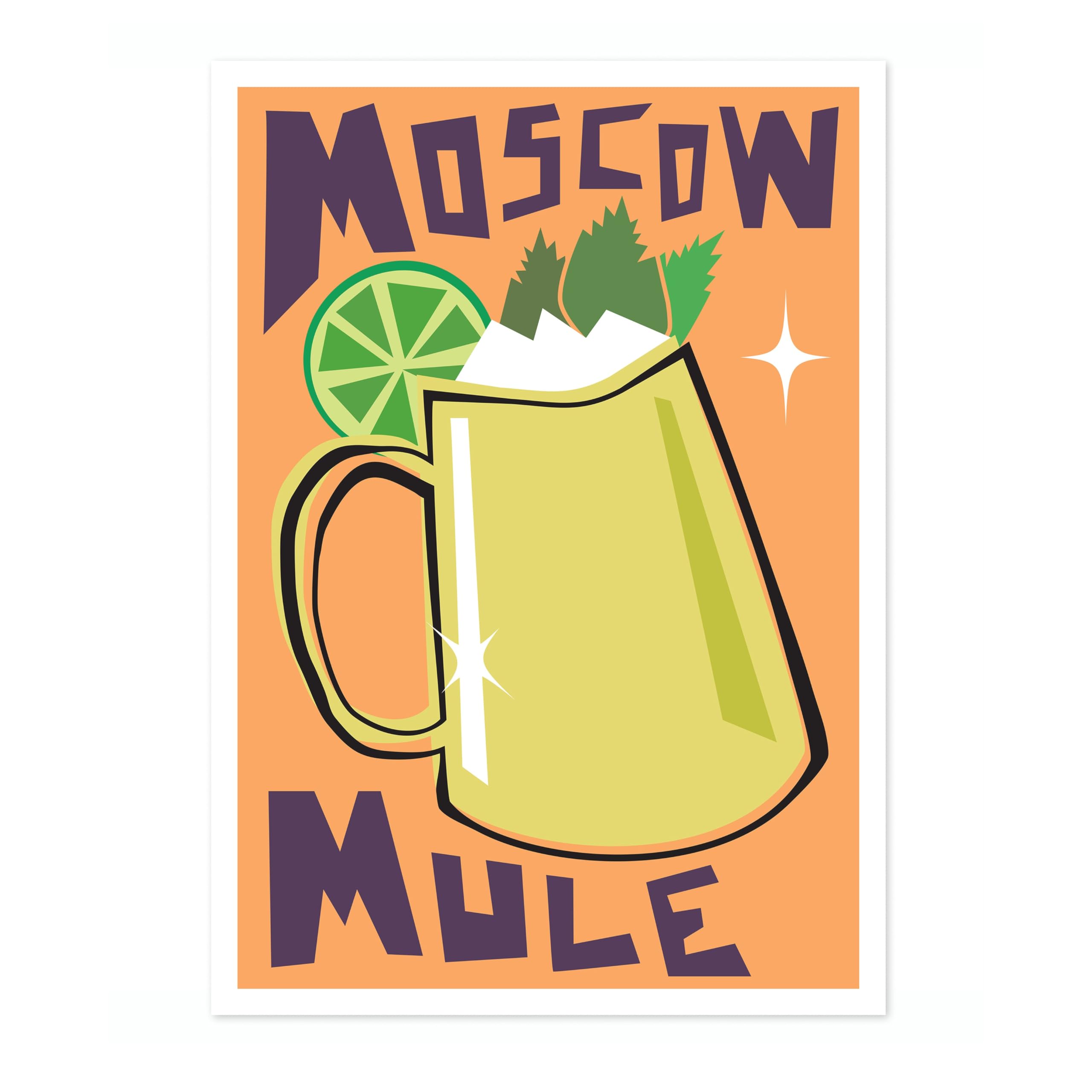 Moscow Mule Print, Cocktail Poster, Framed Wall Art, Modern Kitchen Decor, Drinks Poster, Gift Idea, Archival Matte, A1 (Print Only) - 84.1x59.4cm — image 1