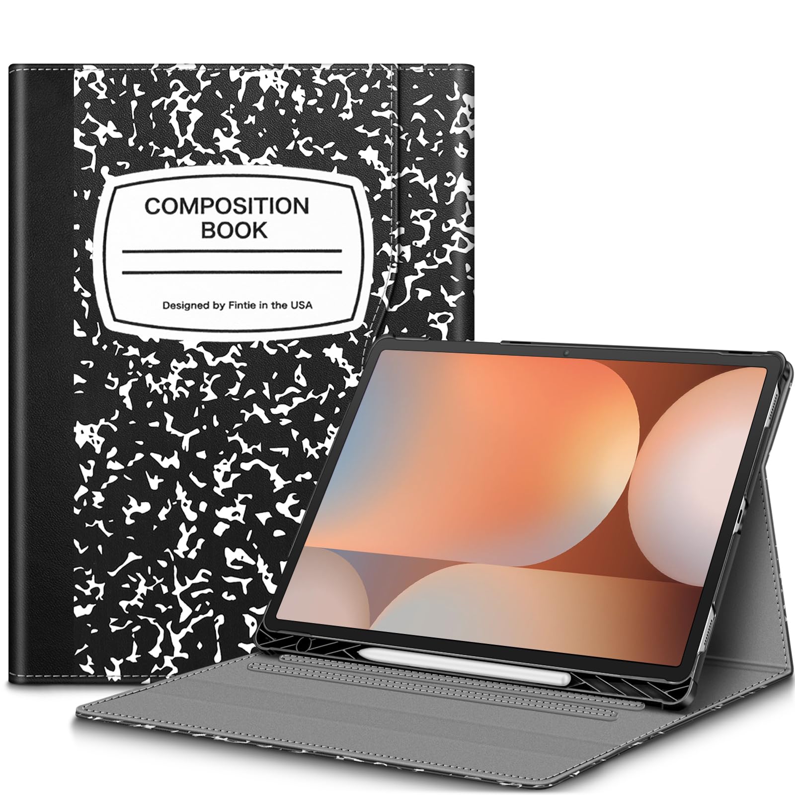 Fintie Case for Samsung Galaxy Tab S10 Plus 2024/ S9 FE Plus 5G 12.4 Inch 2023 with Built-in S Pen Holder, Multiple Angle Portfolio Business Cover with Pocket Auto Sleep/Wake, Composition Book