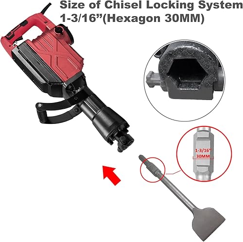 Miniatura 5 de Azulejo de 4 pulgadas de ancho y cincel Thinset para martillos de demolición, construcción de acero aleado, cincel de extracción de 4 x 16 pulgadas,