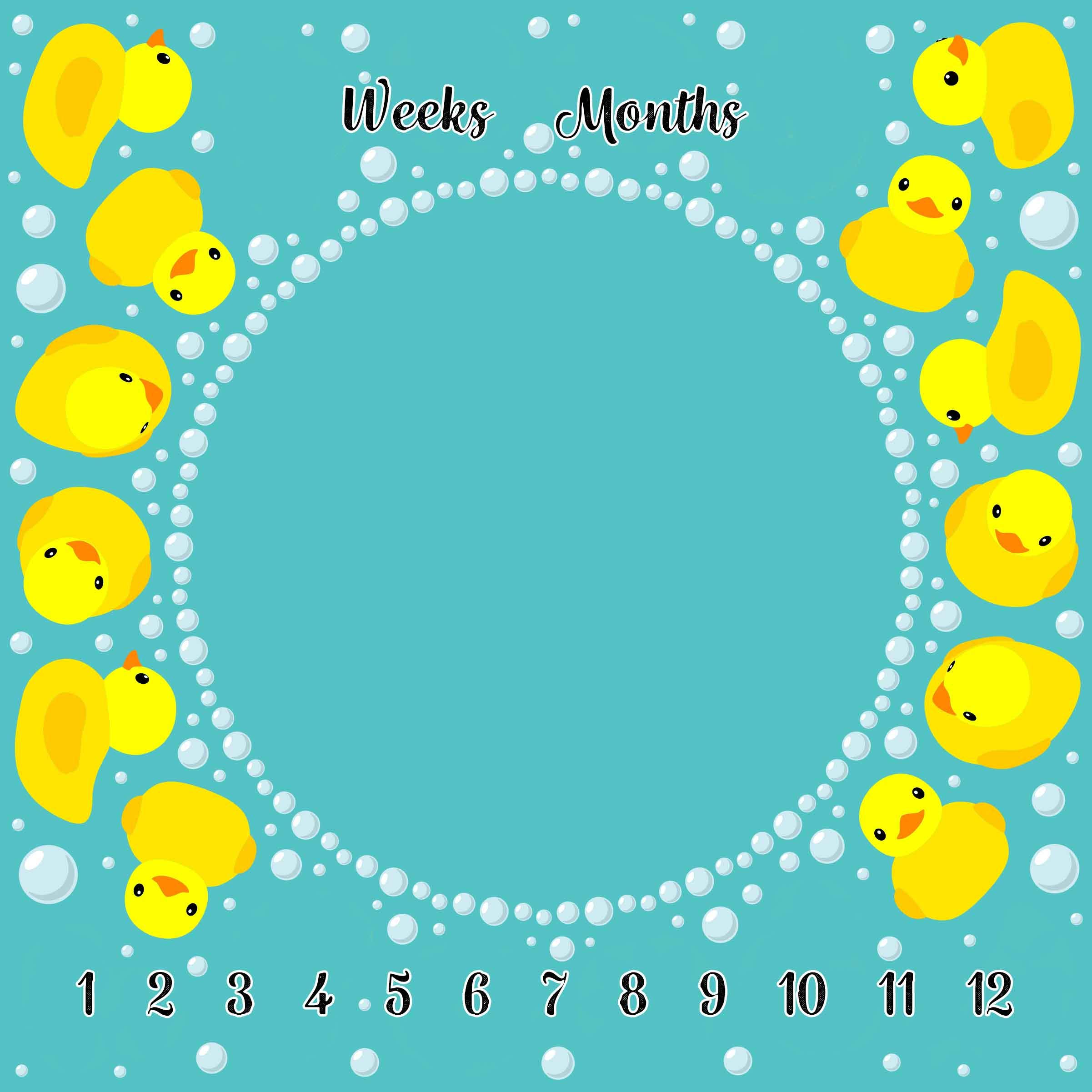 Yellow Duck Milestone Blanket, Gender Neutral Milestone Blanket, Month Baby Blanket, Yellow Duck...