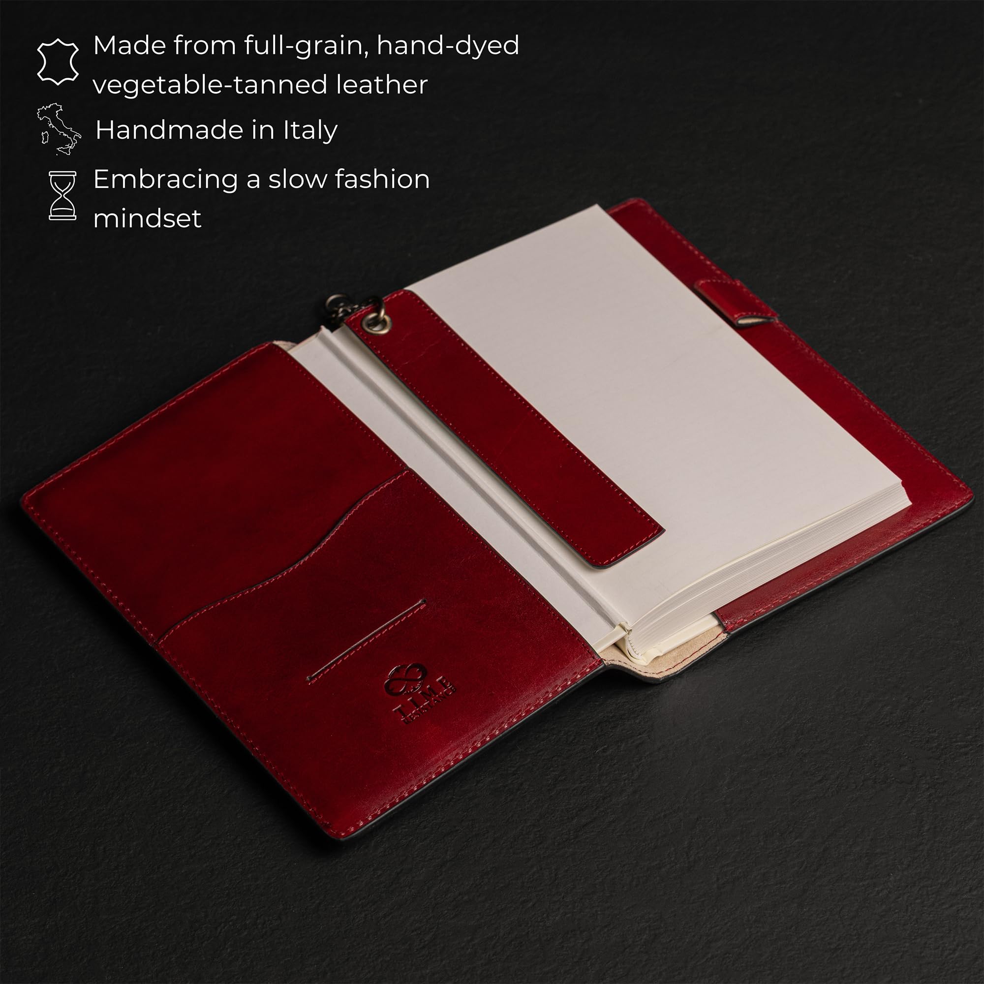 Cuaderno de Cuero Estilo Vintage Tamaño A5 Rojo