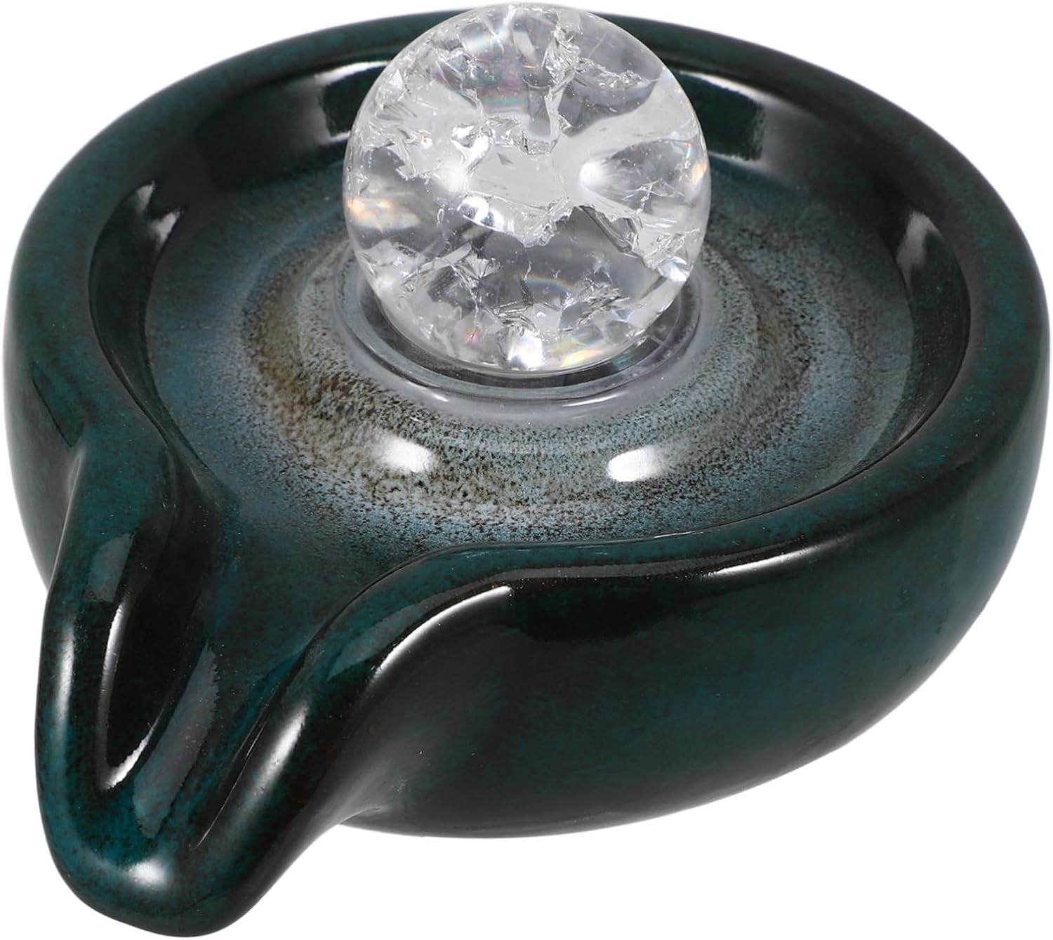 Zerodeko Ceramic Indoor Waterfall Fountain Accessory with Peacock Ball Elegant Courtyard Fountain Decor for Garden Aquariums and Indoor Water Features Water