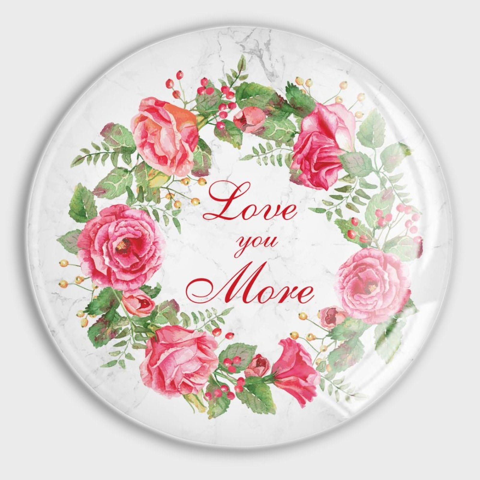 Aimants de réfrigérateur puissants Love You More à couronne florale rouge décorative