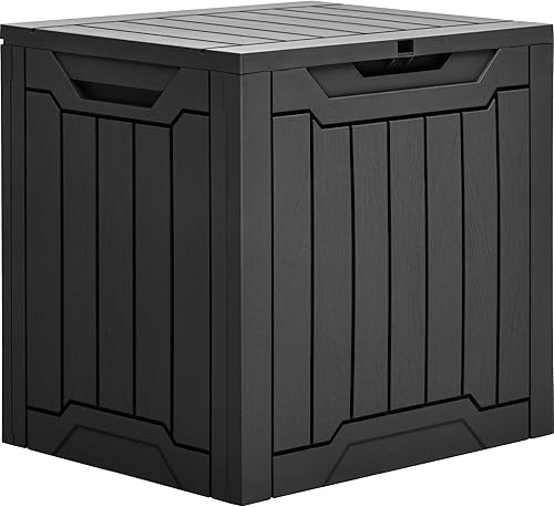 YITAHOME Caja de almacenamiento al aire libre de 31 galones, caja de cubierta de resina y caja de entrega de paquete impermeable para herramientas