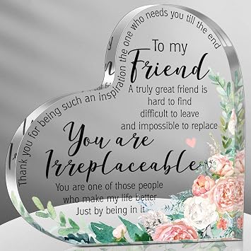 Spiareal Friends Gifts for Women Friendship Graduation Plaque Best Flower Sister Birthday Bestie Thank You Gift for Teacher Mom Female Acrylic FriendshipVintage Style
